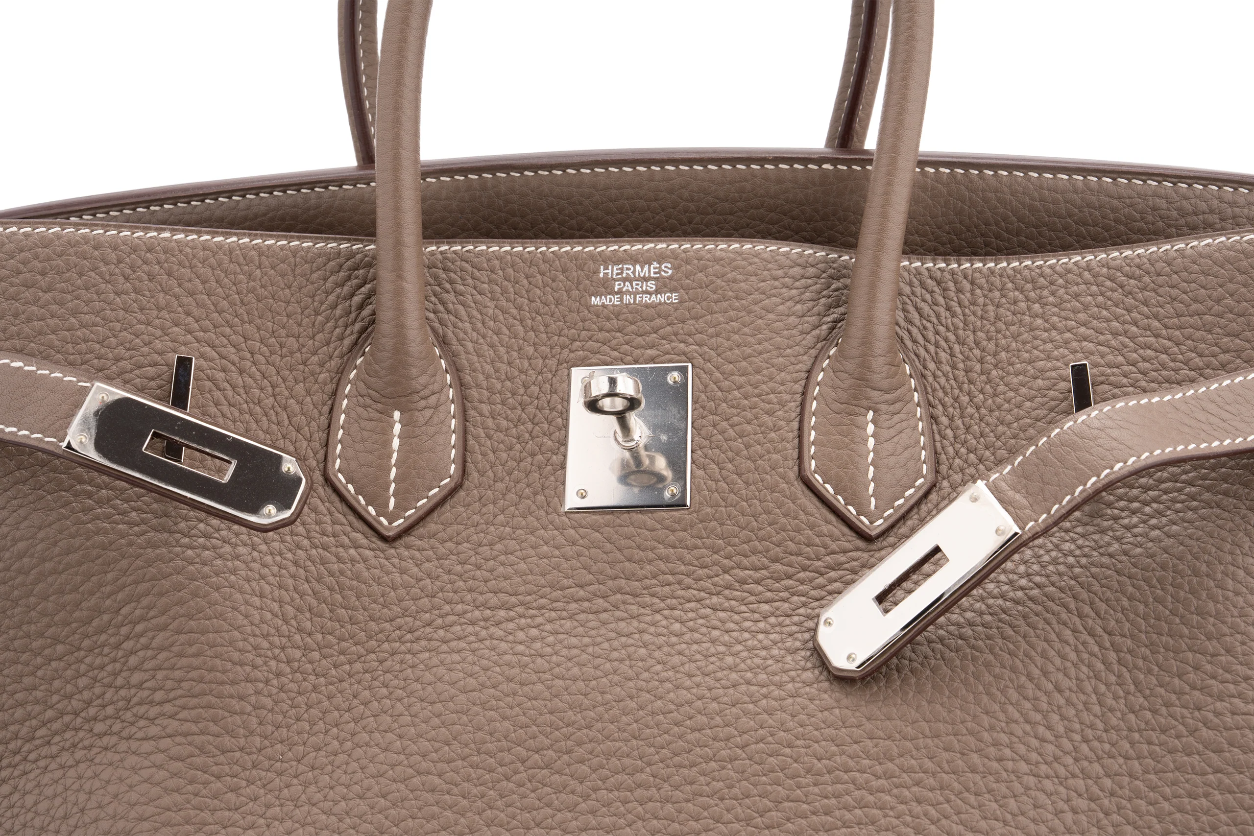 Hermès Birkin 35 		Clemence	Etoupe	PHW - Image 8