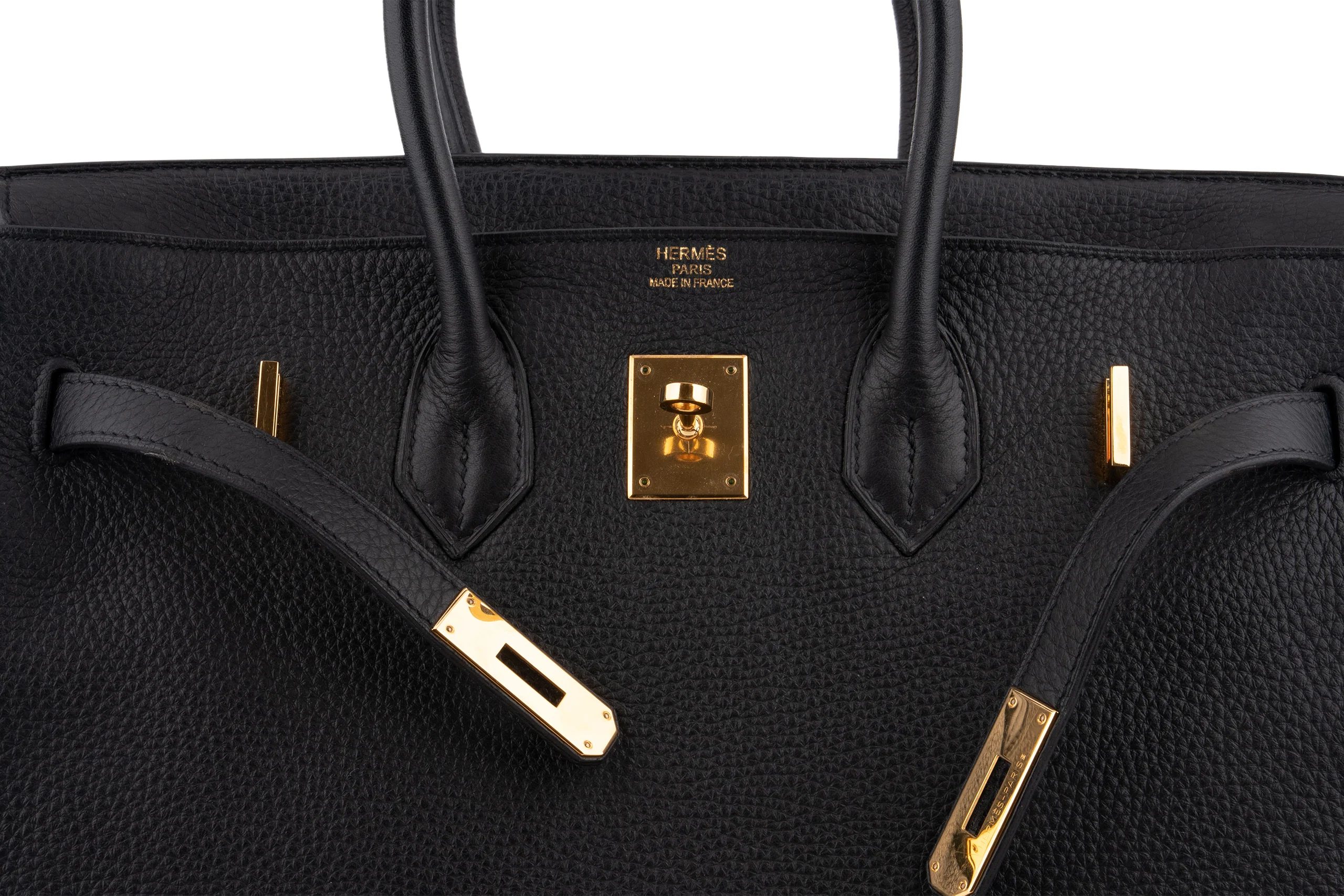 Hermès Birkin 35 		Clemence 	Noir 	GHW - Image 8
