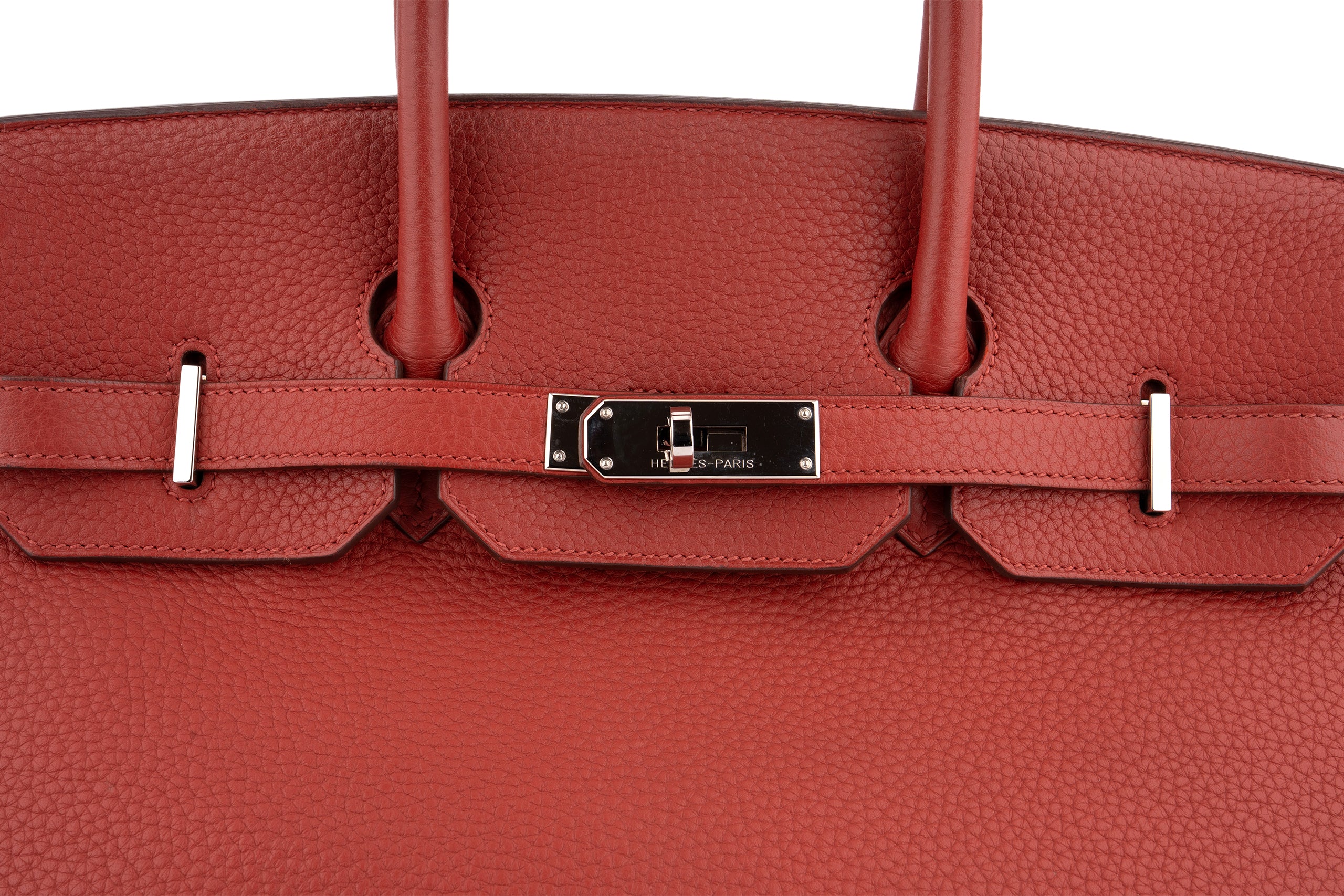Hermès Birkin 35 		Clemence	Rouge Venitien	PHW - Image 7