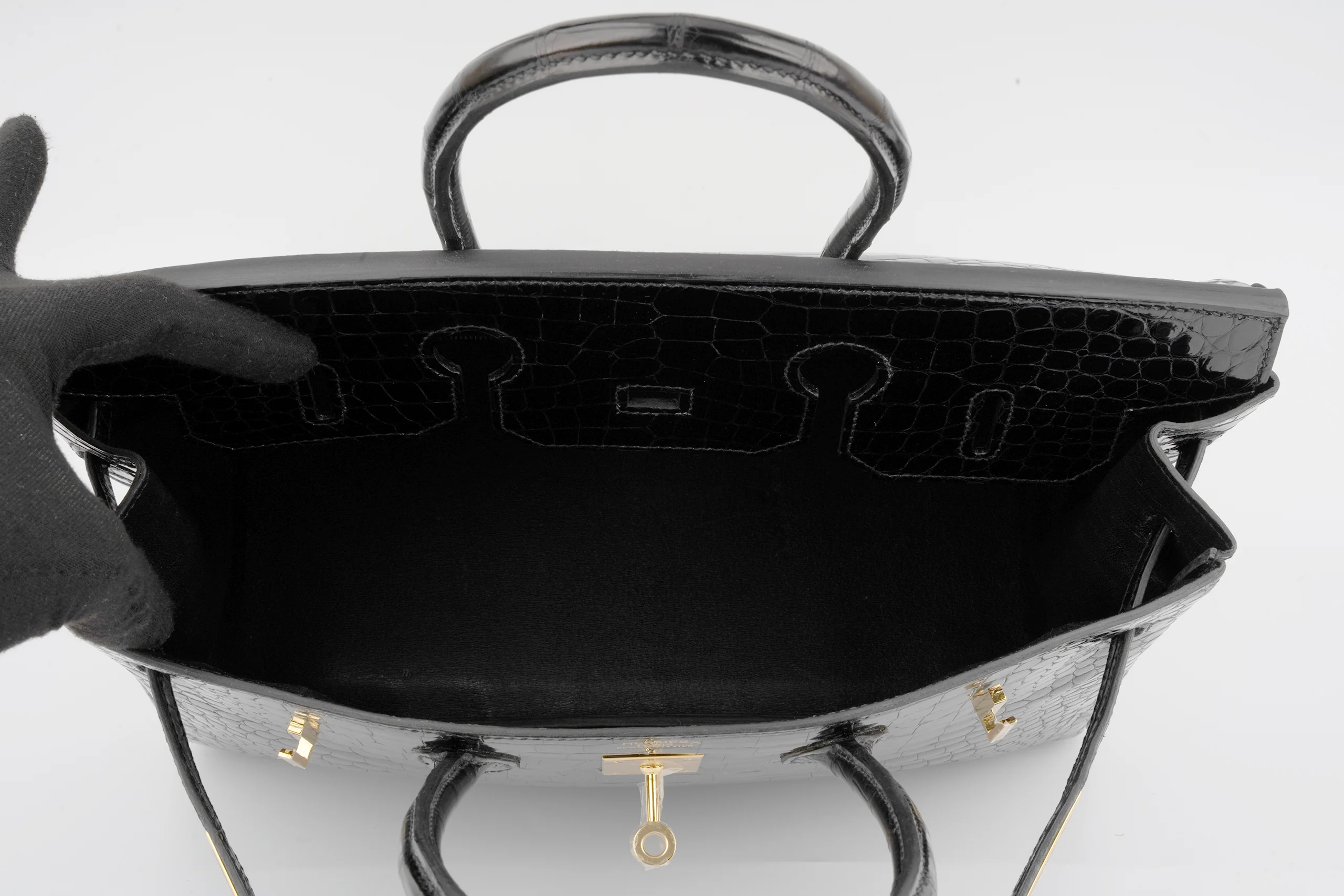 Hermès Birkin 35 	Exotic	Lisse Porosus	Noir	GHW - Image 9