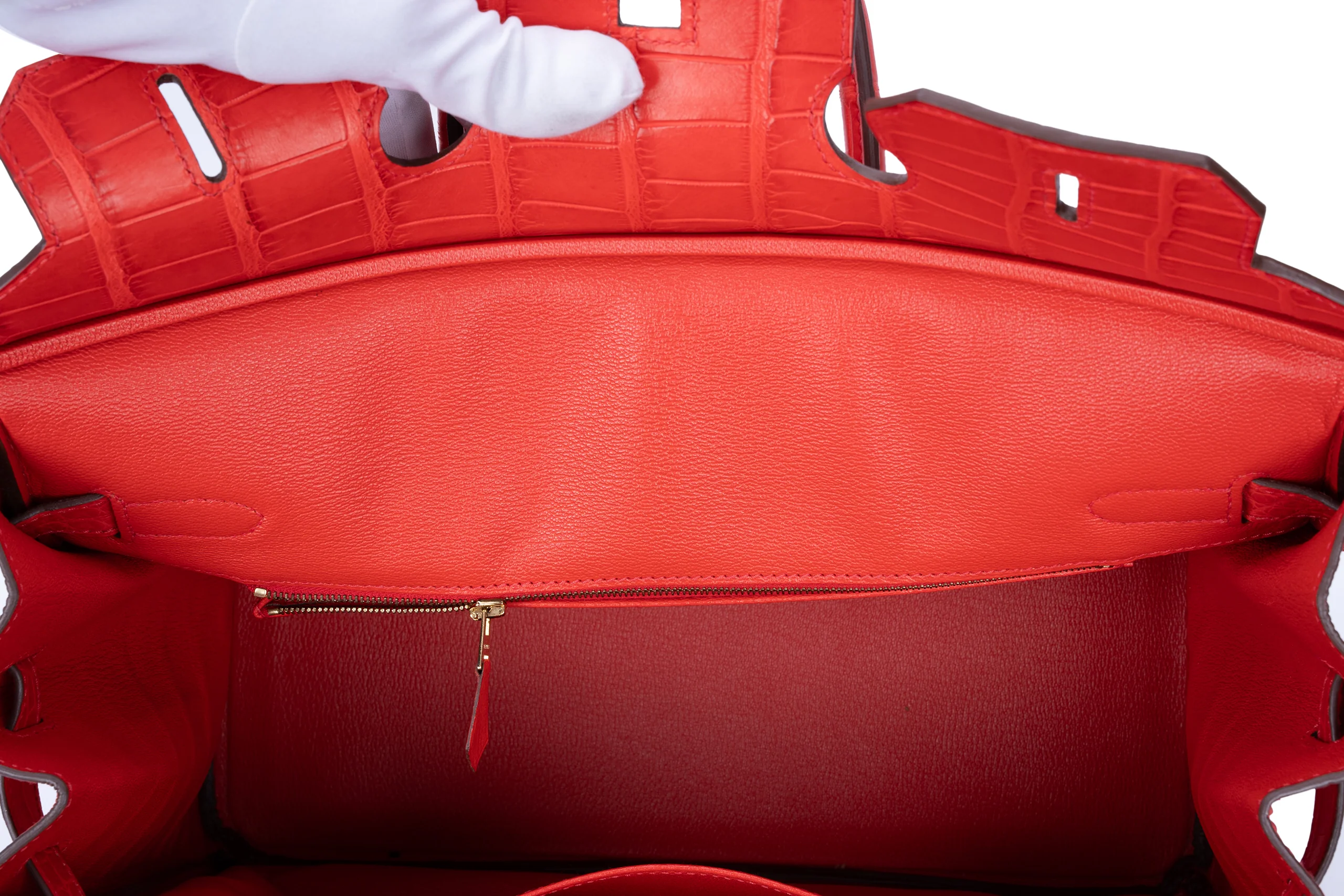 Hermès Birkin 35 Exotic Matte Alligator Geranium GHW - Image 11