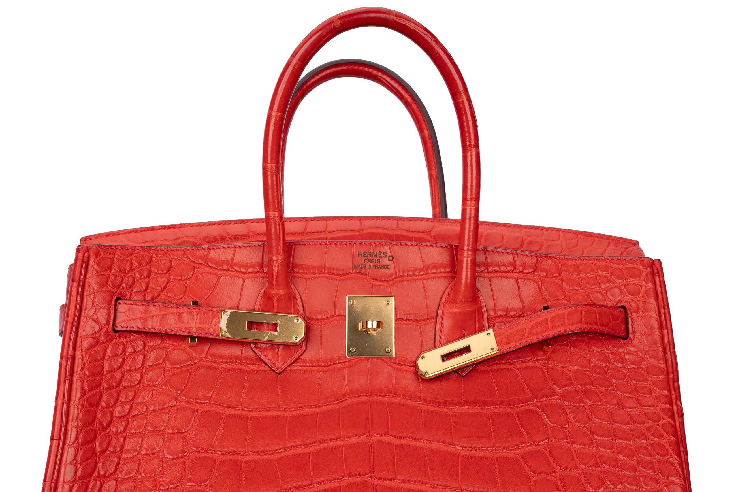 Hermès Birkin 35 Exotic Matte Alligator Geranium GHW - Image 8