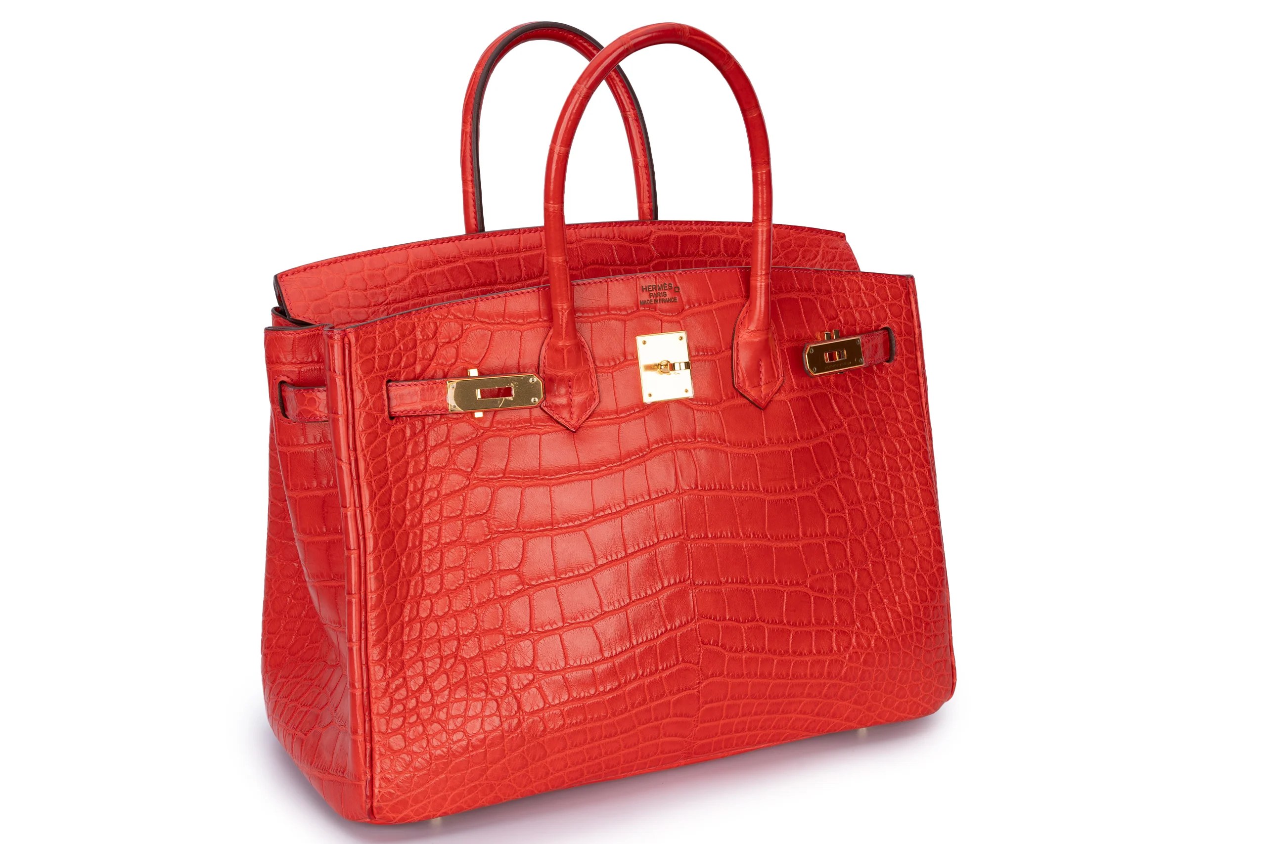 Hermès Birkin 35 Exotic Matte Alligator Geranium GHW - Image 9