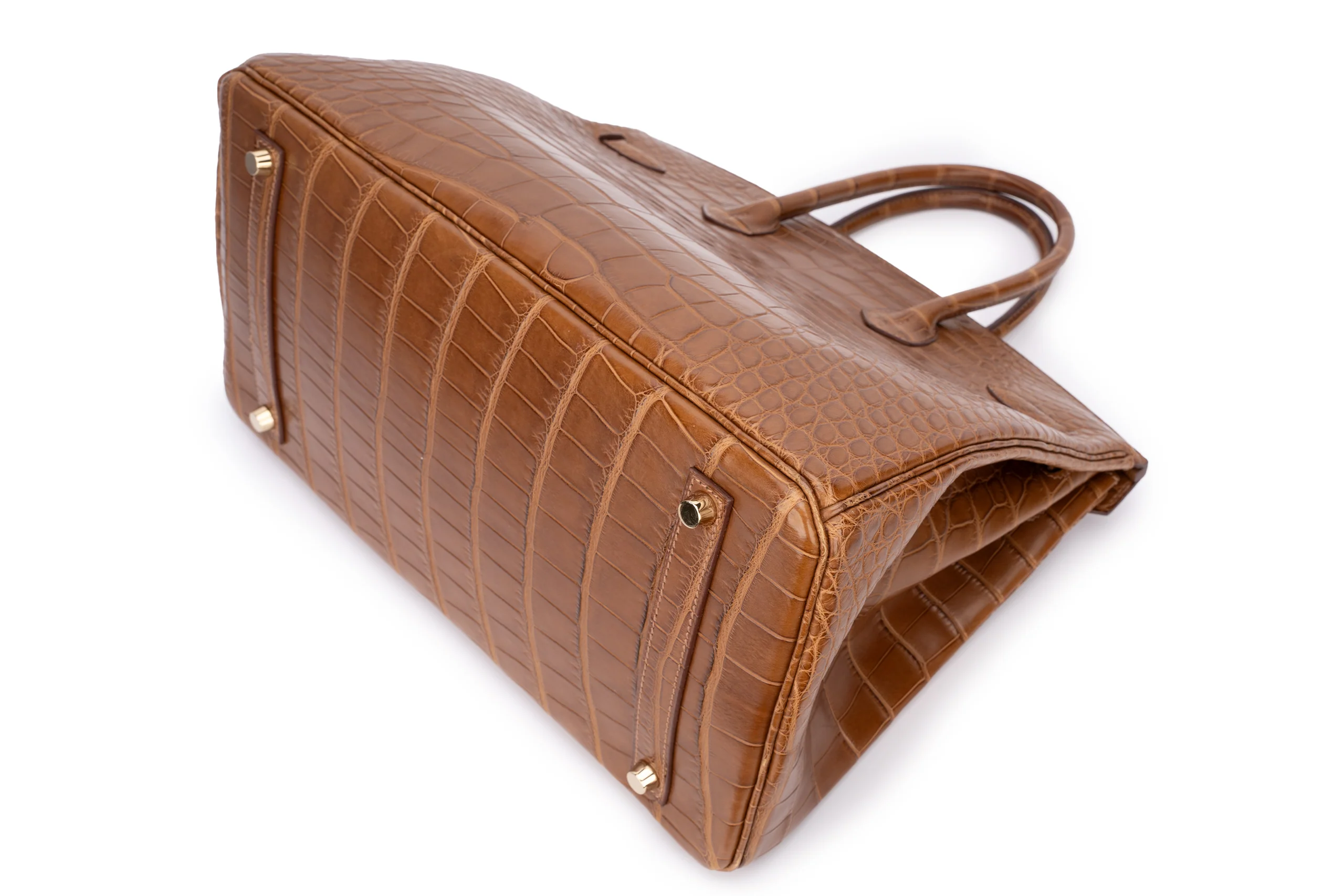 Hermès Birkin 35 Exotic Matte Alligator Gold/Alezan GHW - Image 11