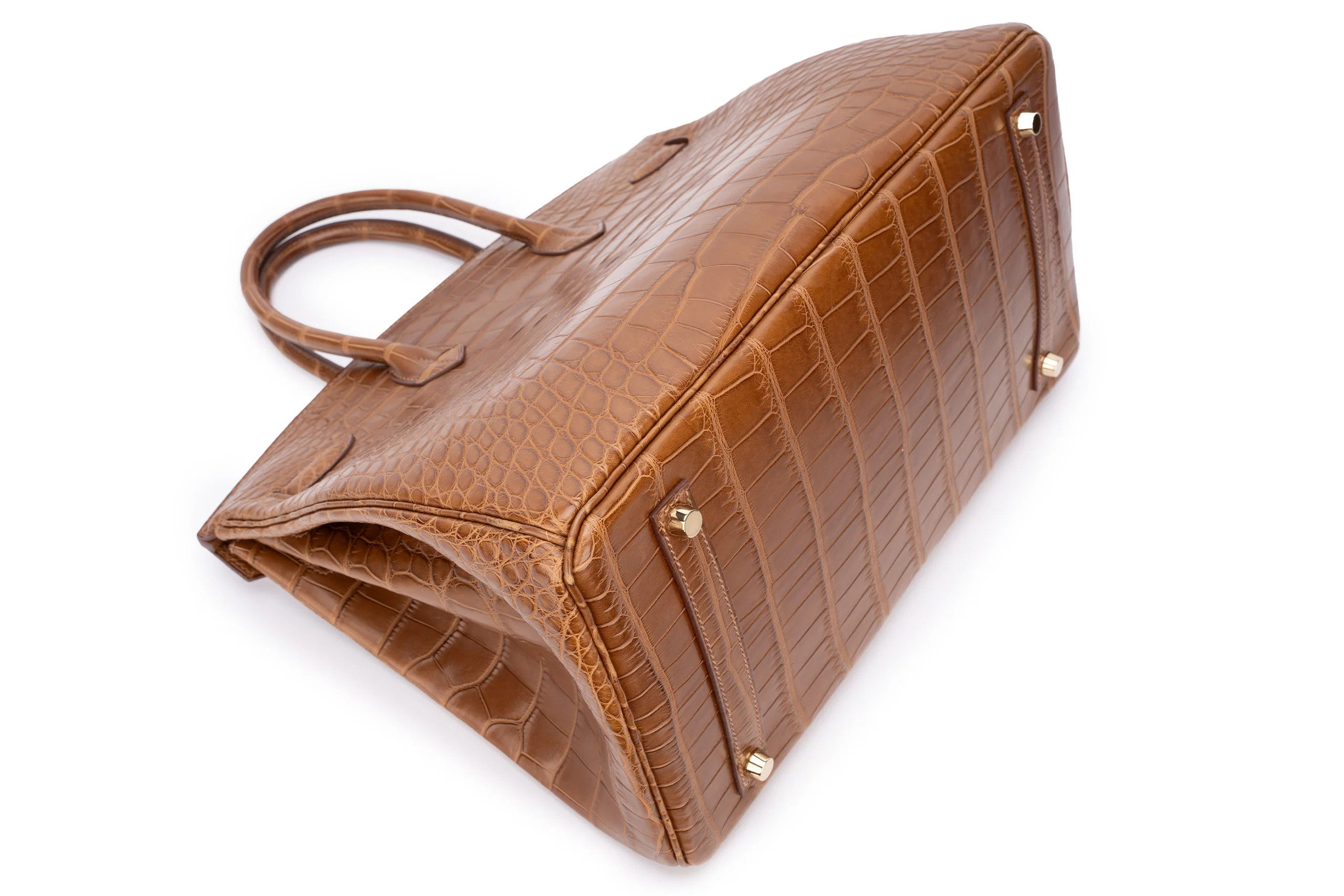 Hermès Birkin 35 Exotic Matte Alligator Gold/Alezan GHW - Image 12