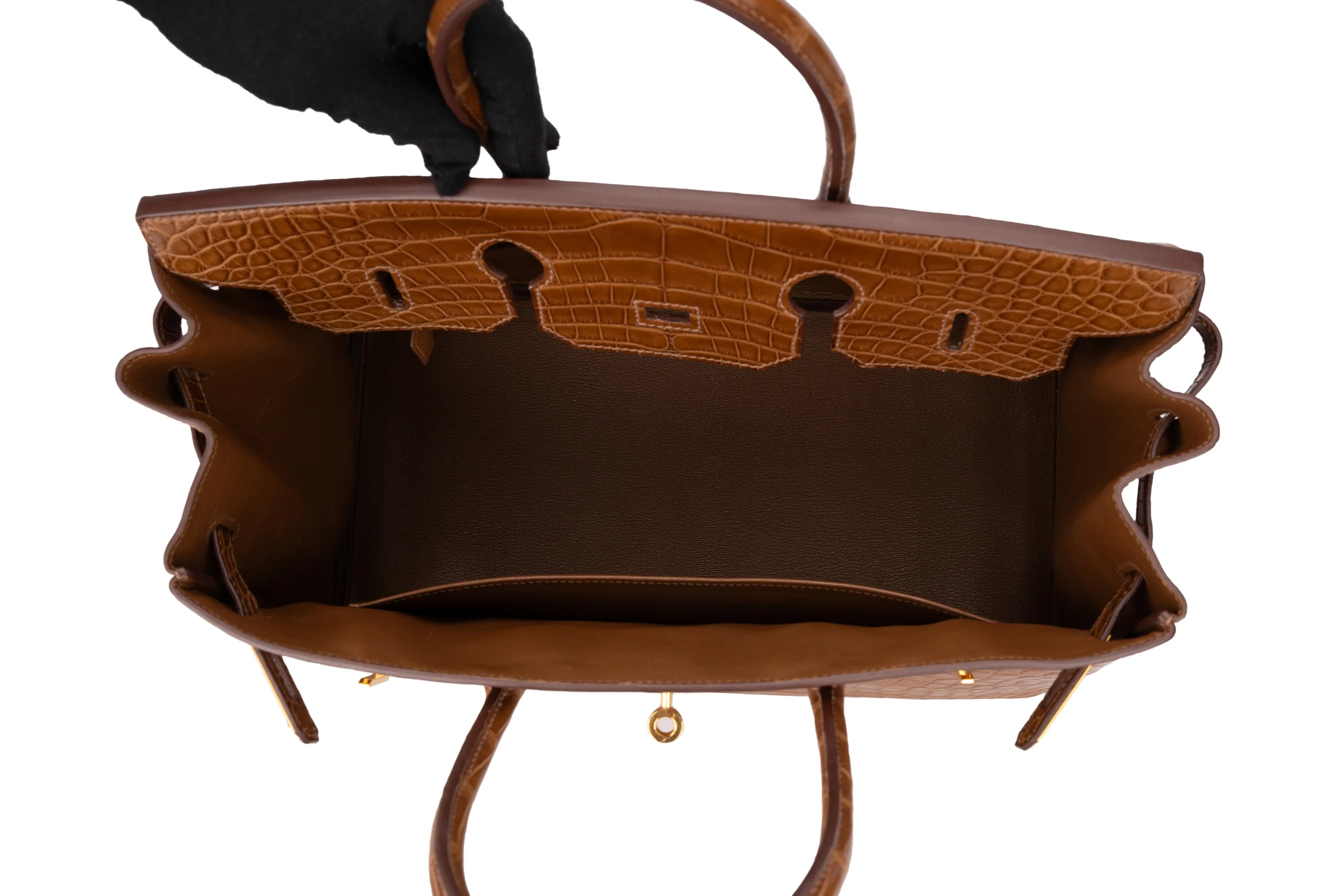 Hermès Birkin 35 Exotic Matte Alligator Gold/Alezan GHW - Image 13