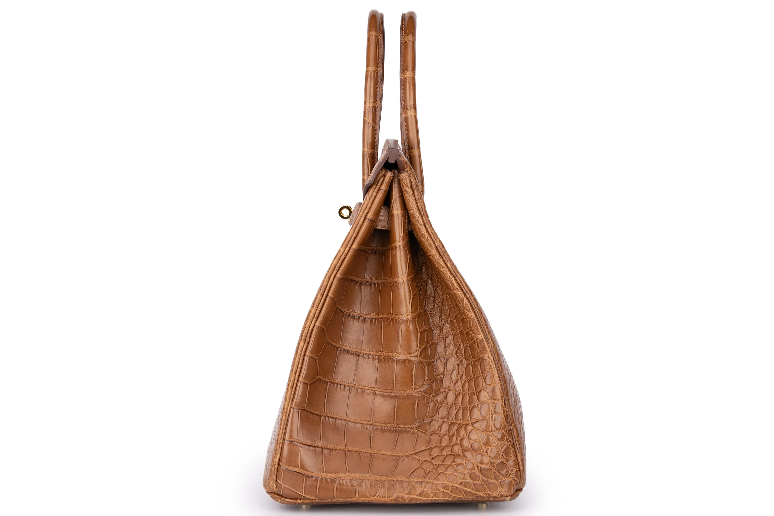 Hermès Birkin 35 Exotic Matte Alligator Gold/Alezan GHW - Image 3