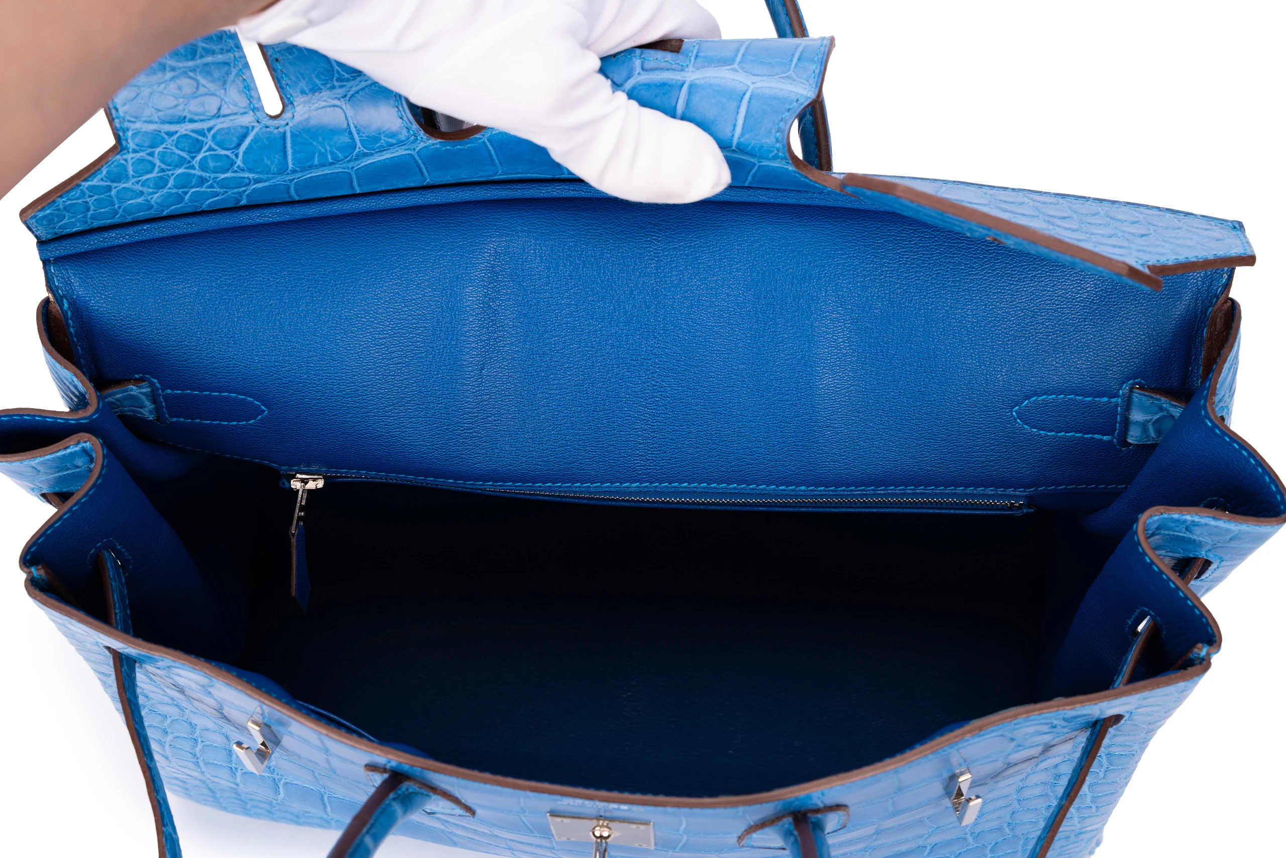 Hermès Birkin 35 Exotic Matte Alligator Mykonos PHW - Image 11