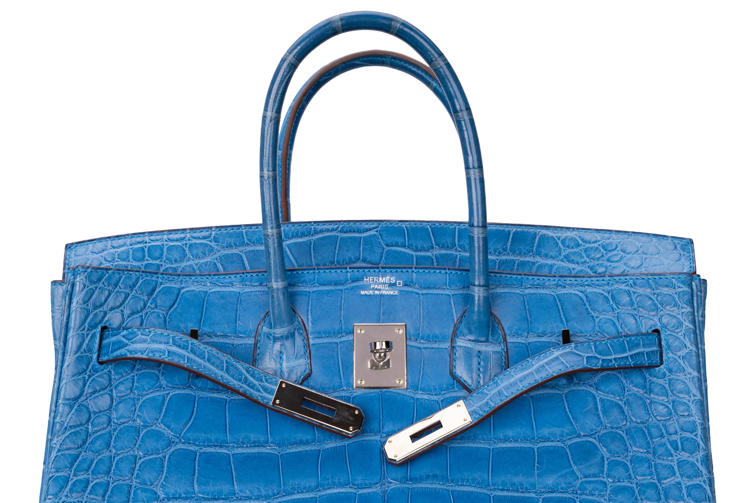 Hermès Birkin 35 Exotic Matte Alligator Mykonos PHW - Image 8