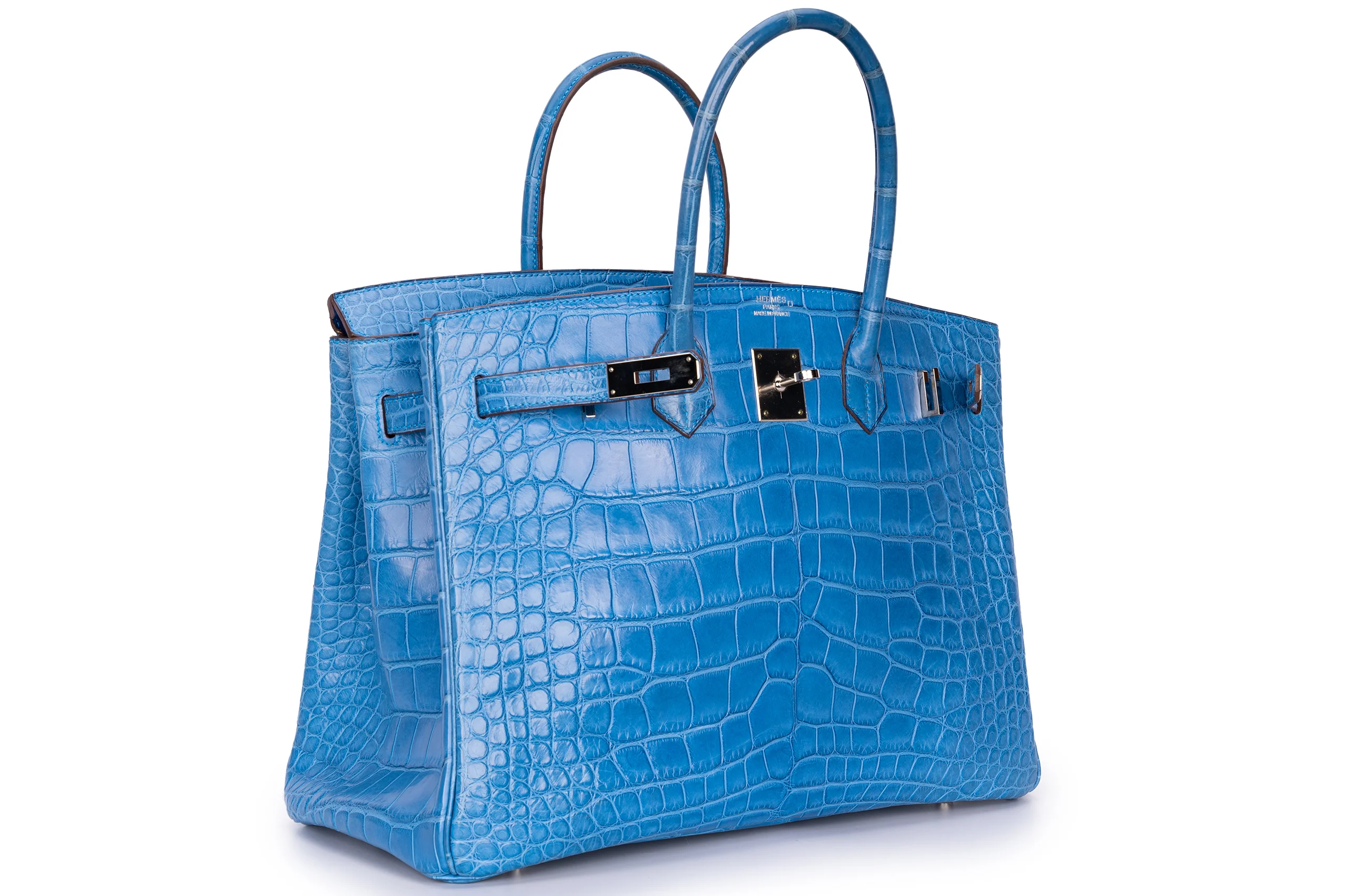 Hermès Birkin 35 Exotic Matte Alligator Mykonos PHW - Image 9