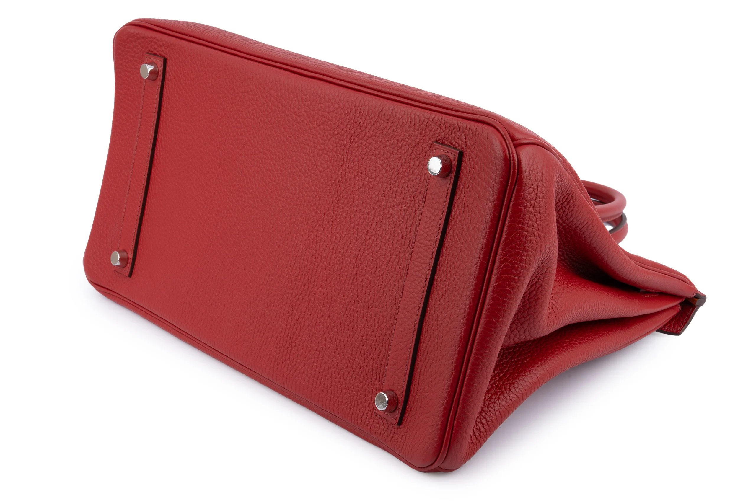 Hermès Birkin 35 	HSS	Clemence	Rouge Casaque	PHW - Image 12