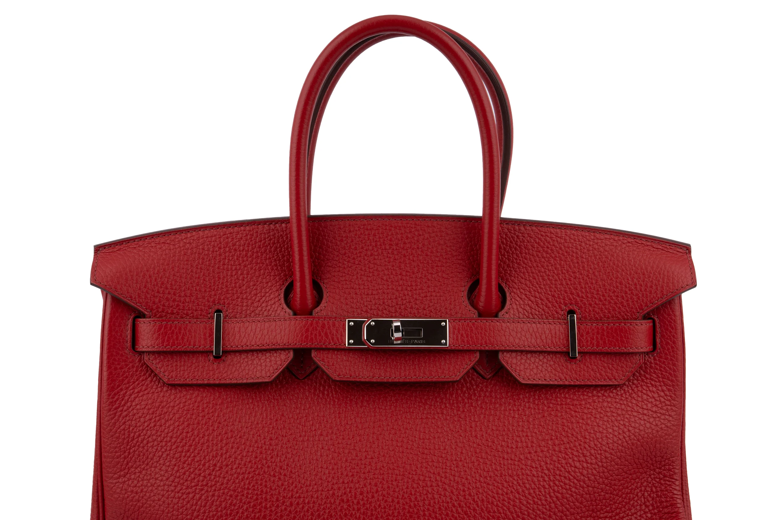 Hermès Birkin 35 	HSS	Clemence	Rouge Casaque	PHW - Image 7