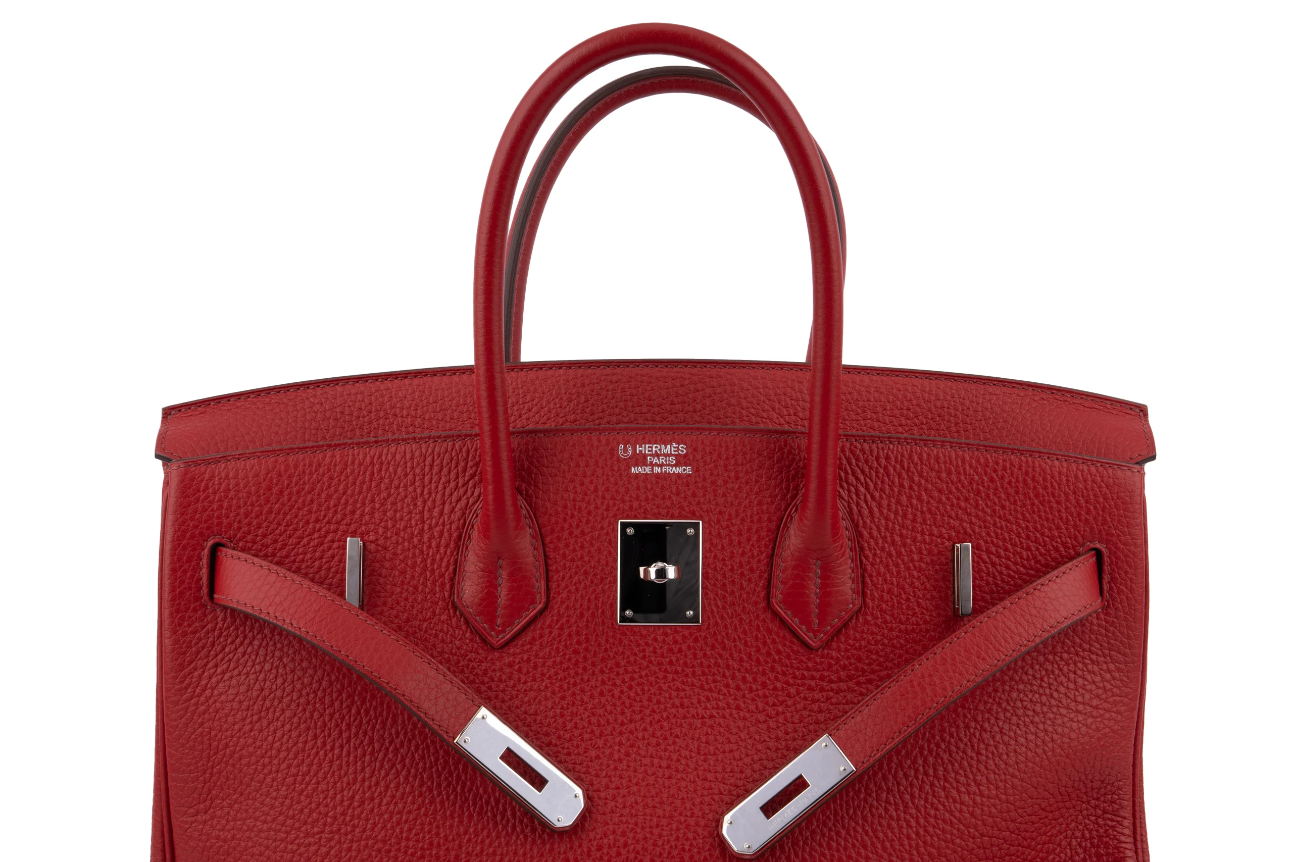 Hermès Birkin 35 	HSS	Clemence	Rouge Casaque	PHW - Image 8
