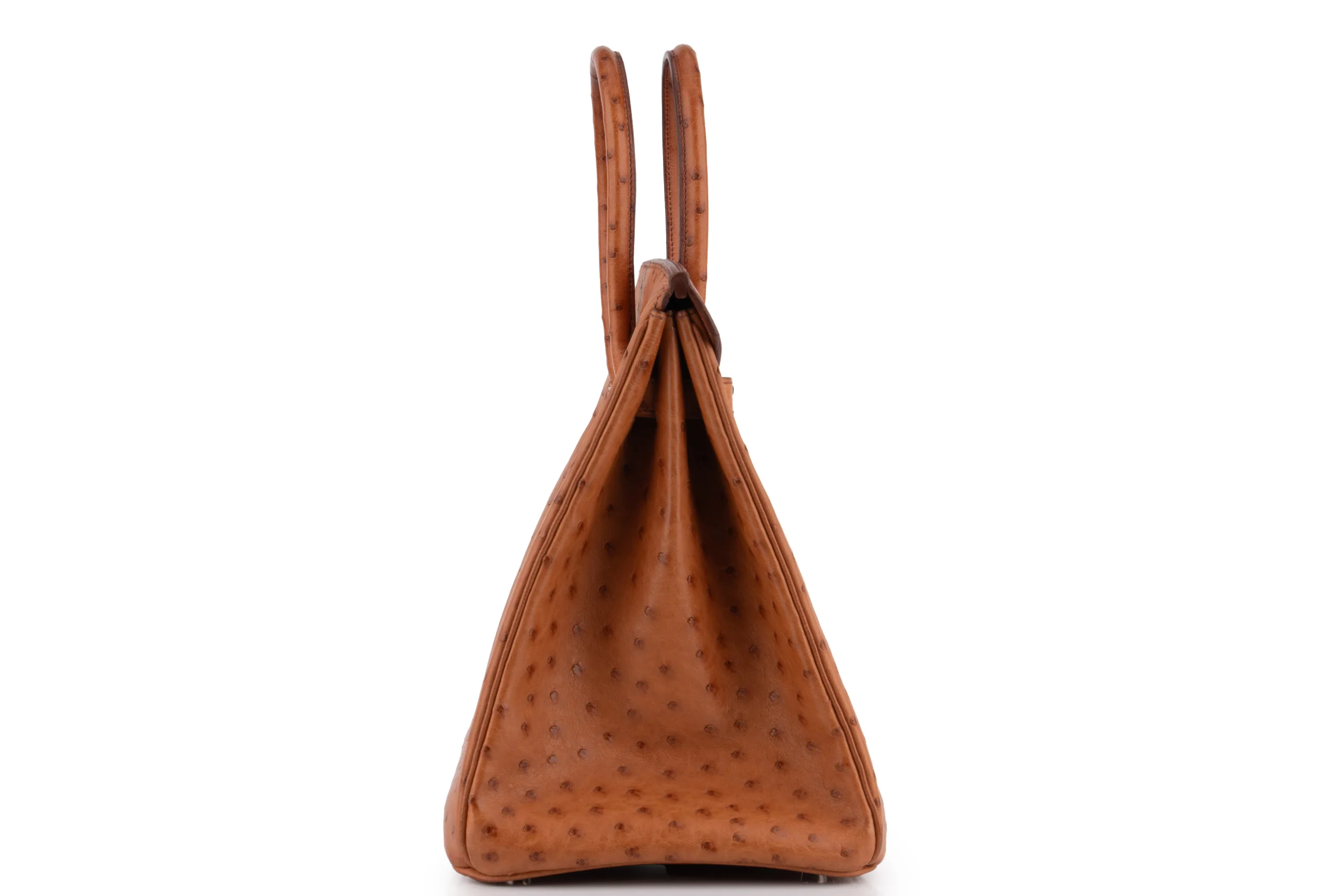 Hermès Birkin 35 	Ostrich 	Cognac 	PHW - Image 5