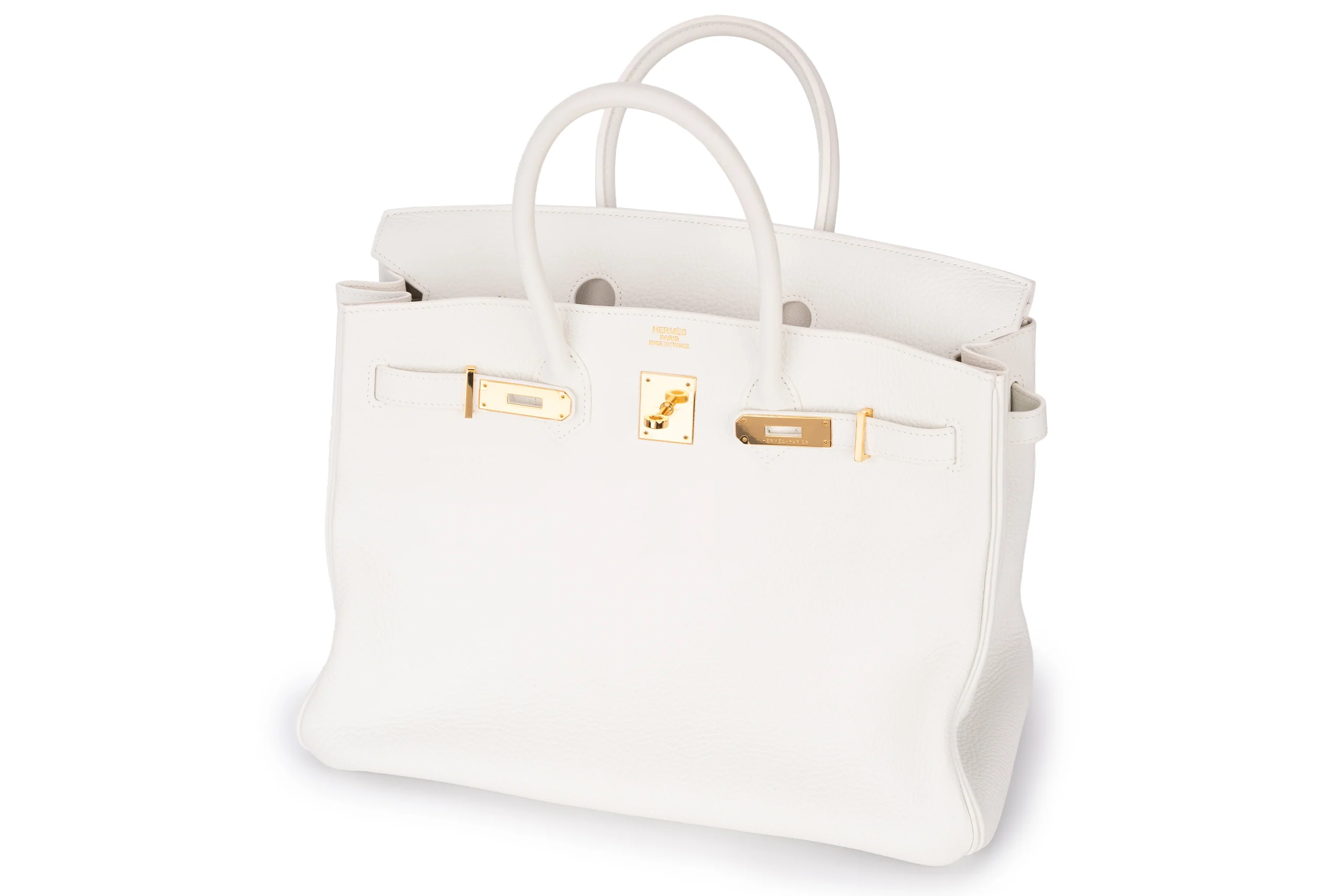 Hermès Birkin 35 Retourne Clemence White GHW - Image 10