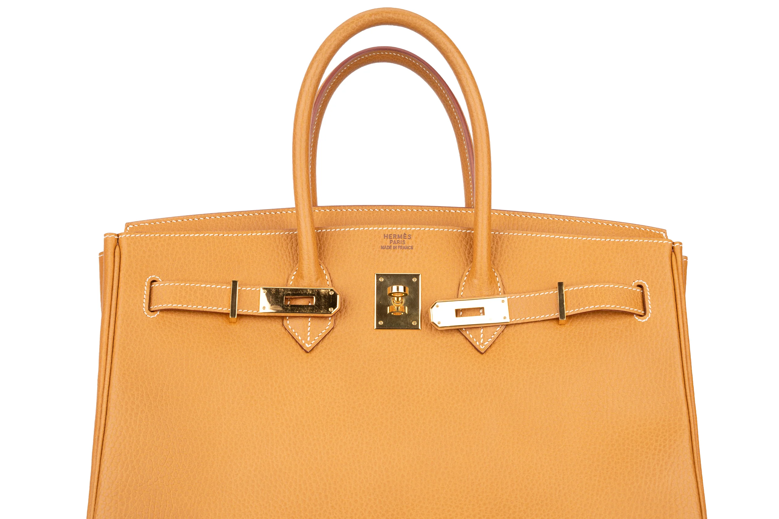 Hermès Birkin 35 Retourne Togo Gold GHW - Image 9