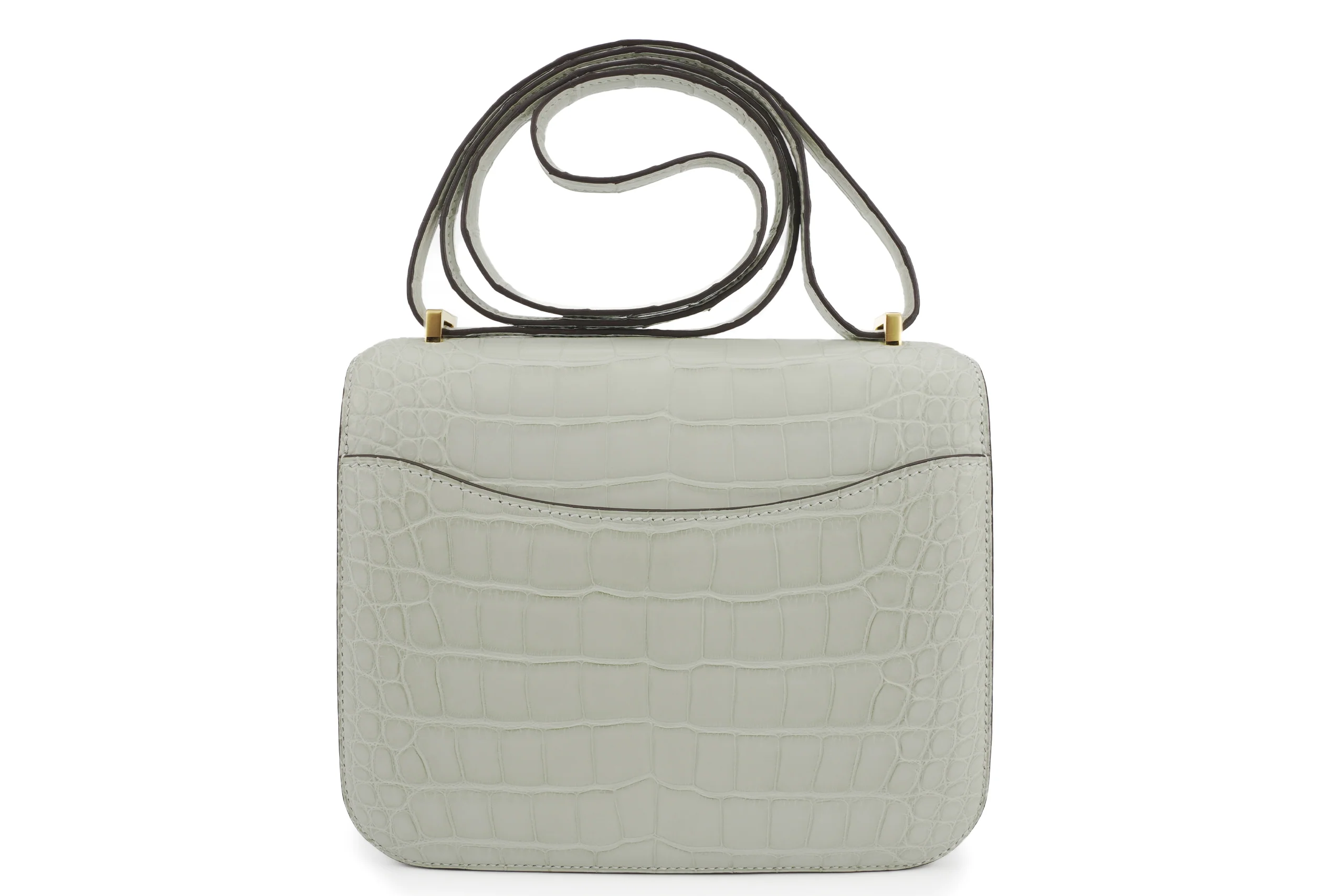 Hermès Constance 18 Exotic Croc Gris Neve GHW - Image 4