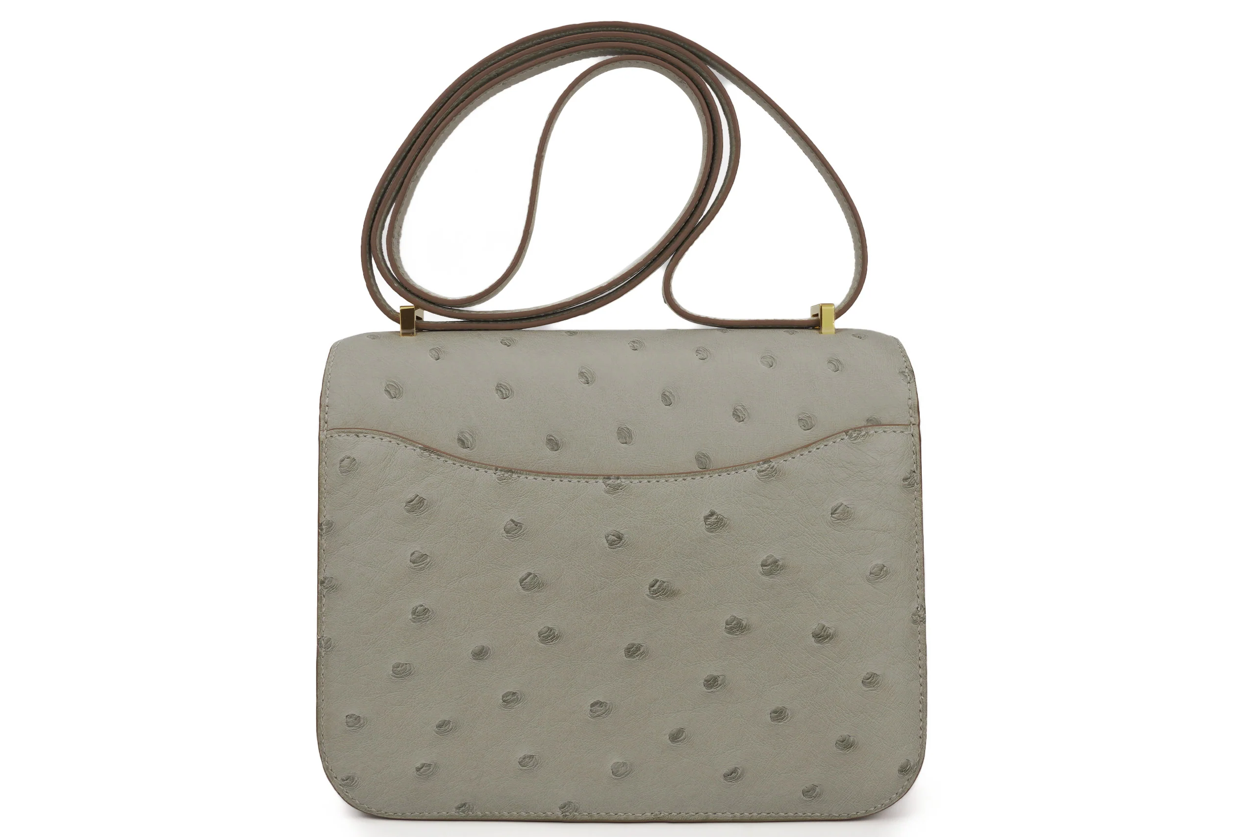 Hermès Constance 18 Exotic Ostrich Gris Perle GHW - Image 4