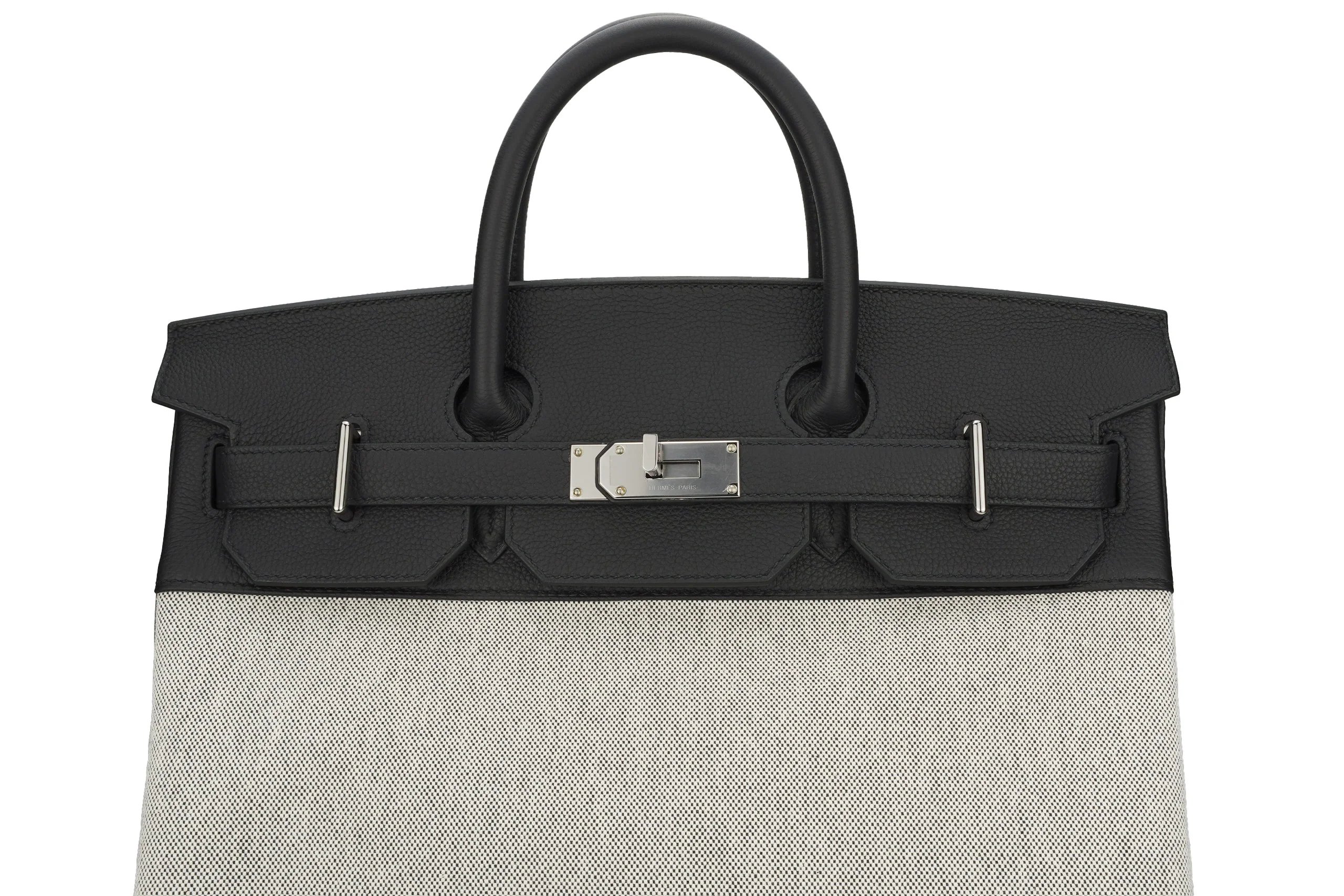 Hermès Hac 40 Togo/Canvas PHW - Image 6