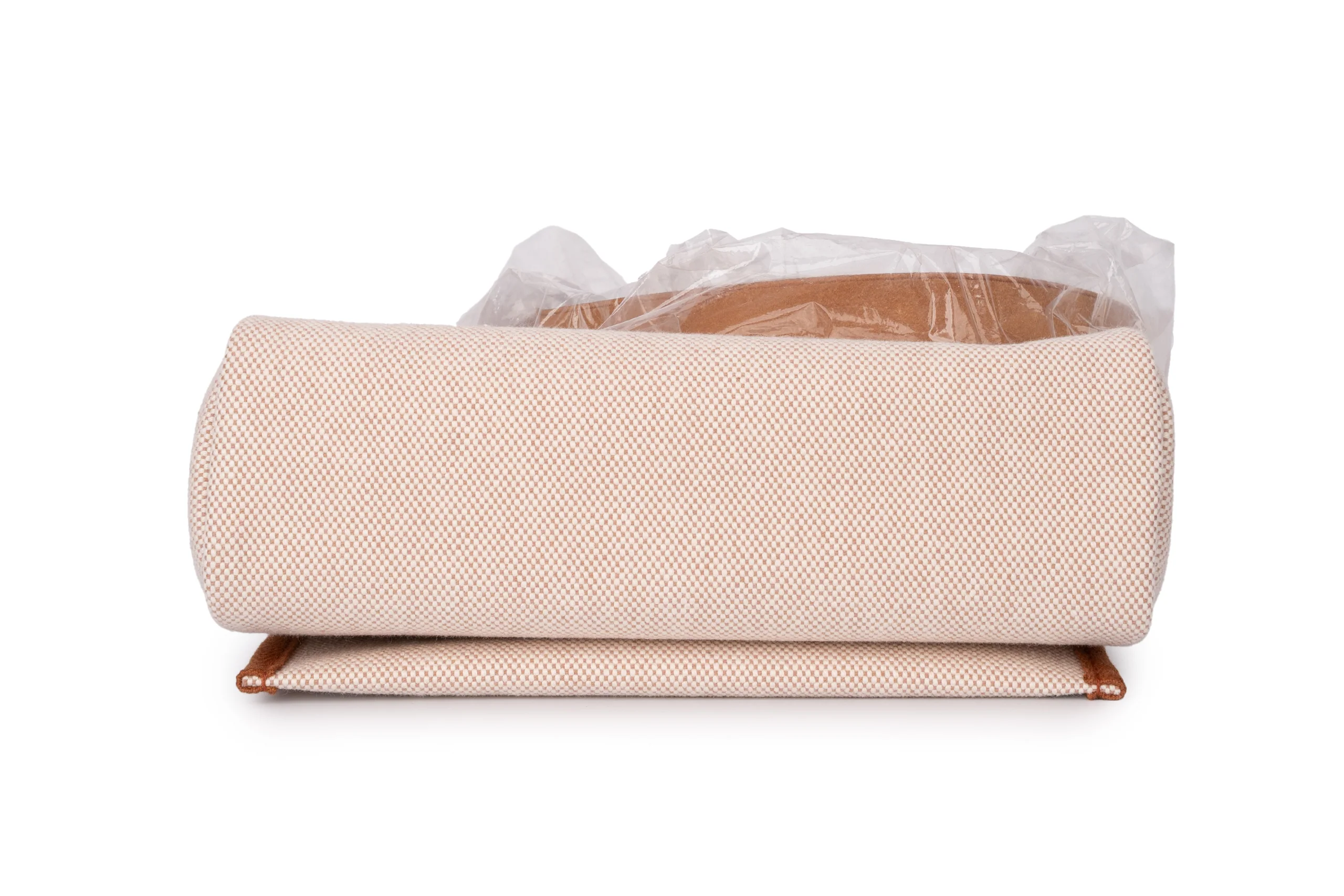 Hermès	Herbag Mini Ecru Toile Fauve Naturel PHW - Image 6