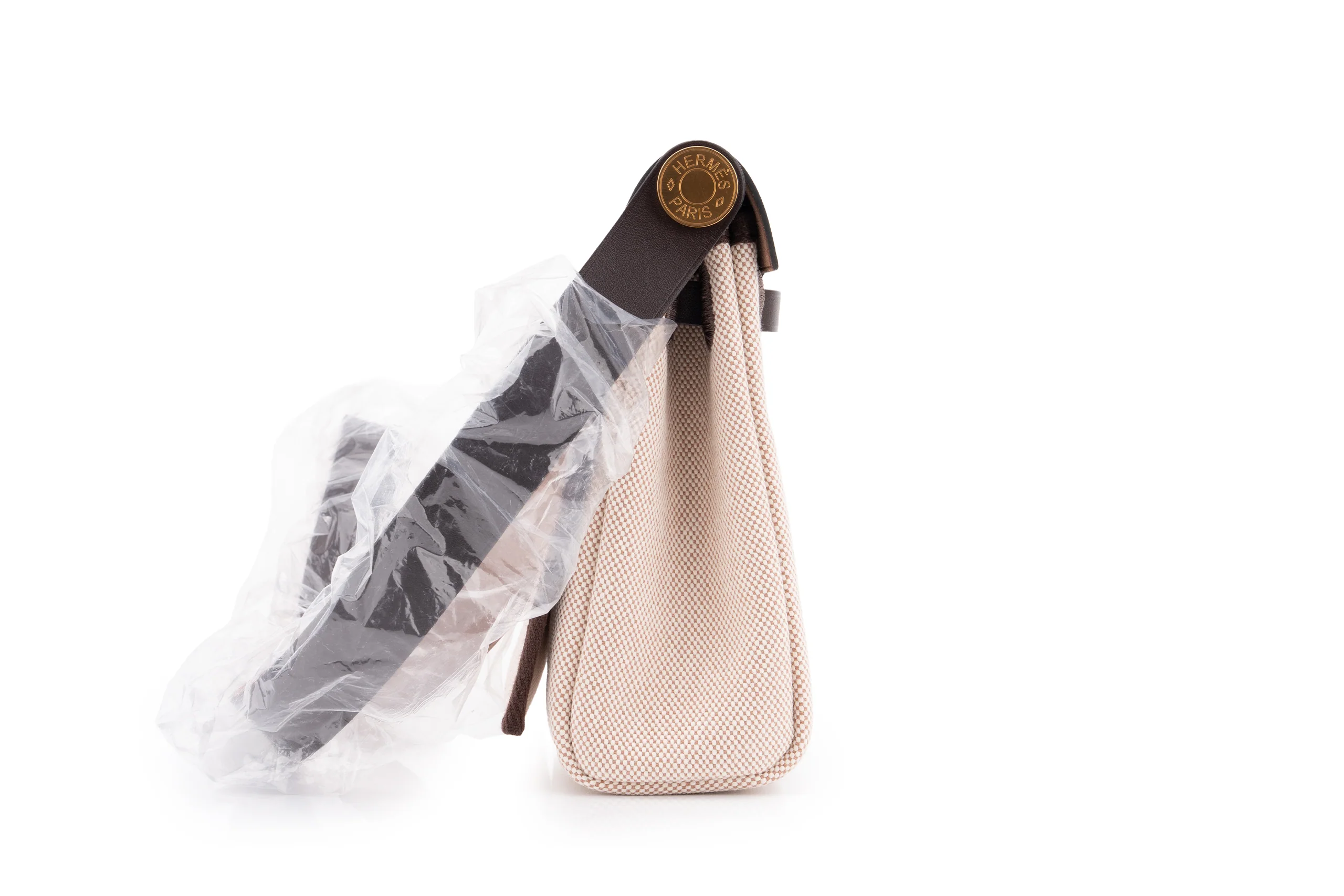 Hermès Herbag Mini		Toile Swift	Chocolat Ecru	GHW - Image 5