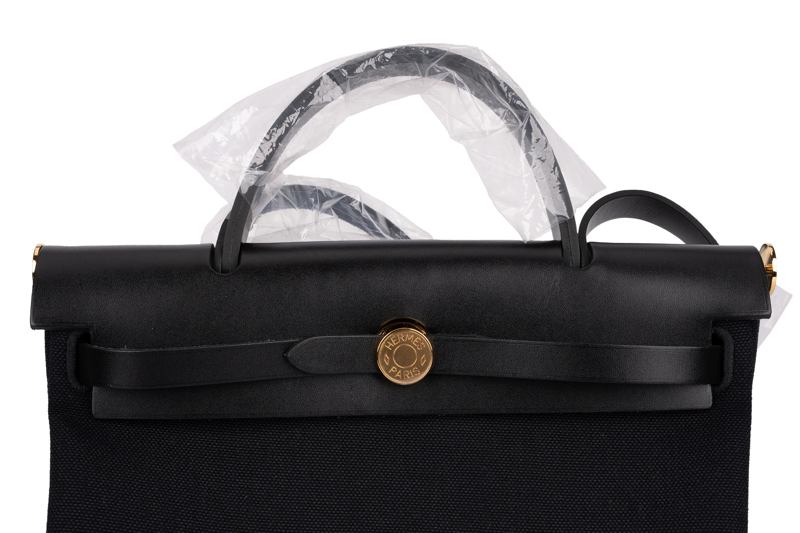 Hermès Herbag Zip 31	Military Canvas		Black	GHW - Image 7