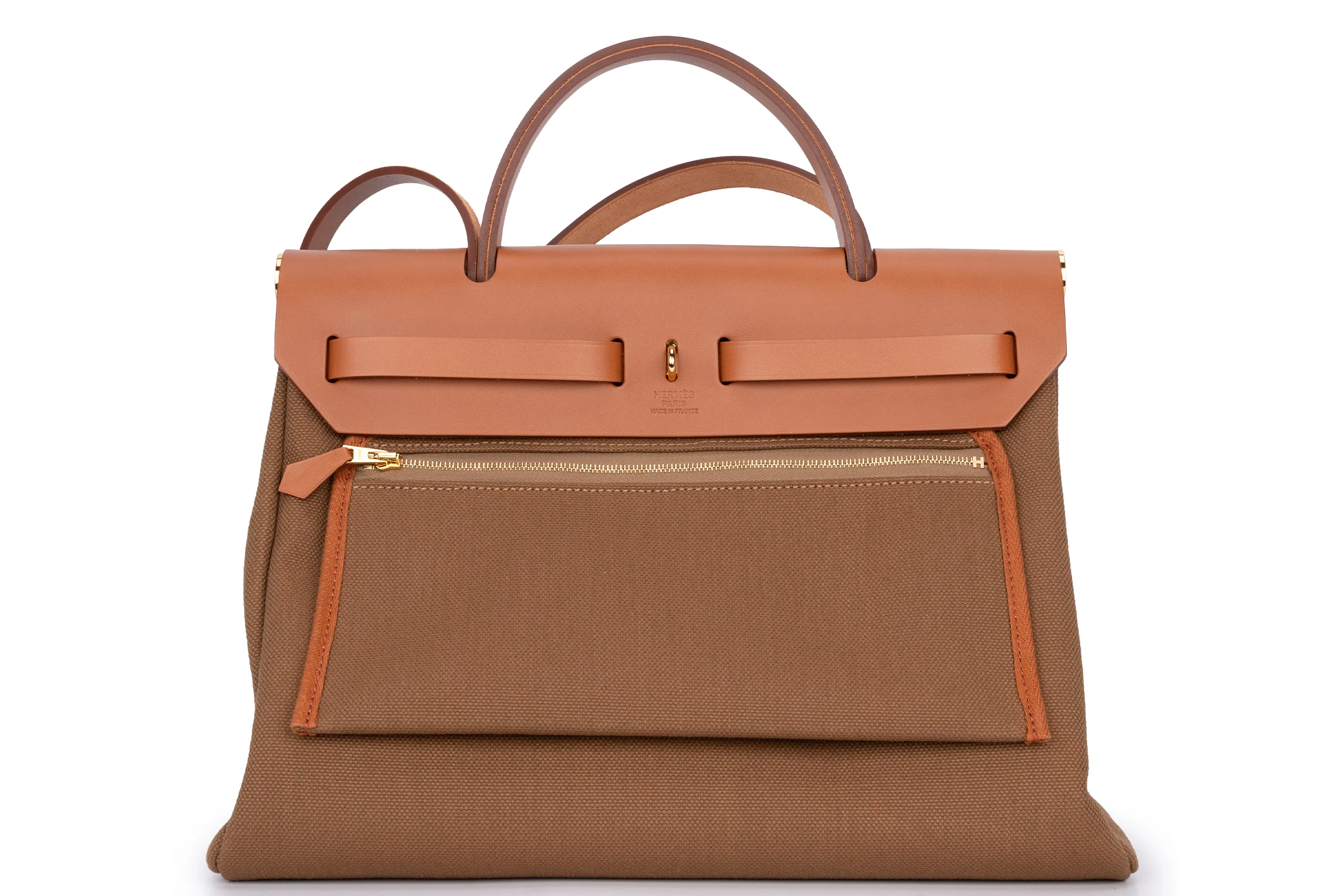 Hermès Herbag Zip 31 Military Canvas GHW - Image 4