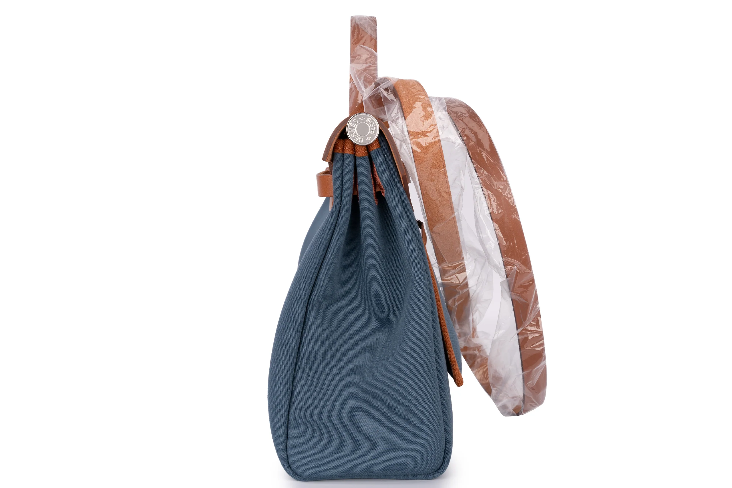 Hermès Herbag Zip 31 Military Canvas Malta Blue  PHW - Image 10