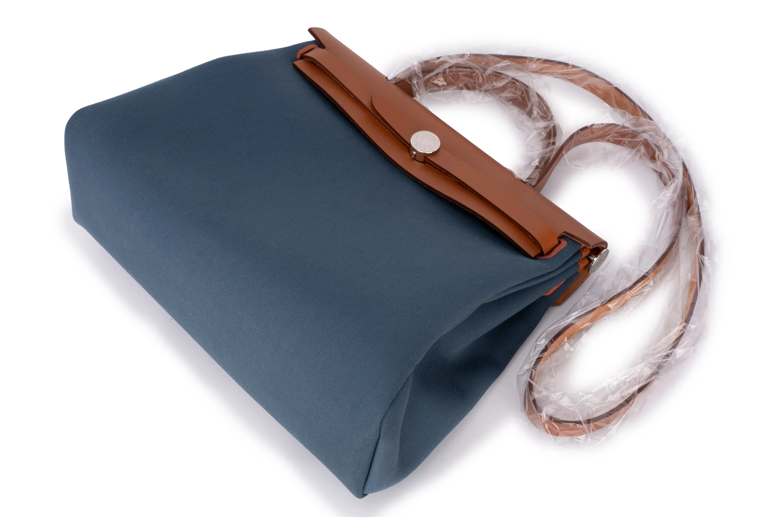 Hermès Herbag Zip 31 Military Canvas Malta Blue  PHW - Image 7