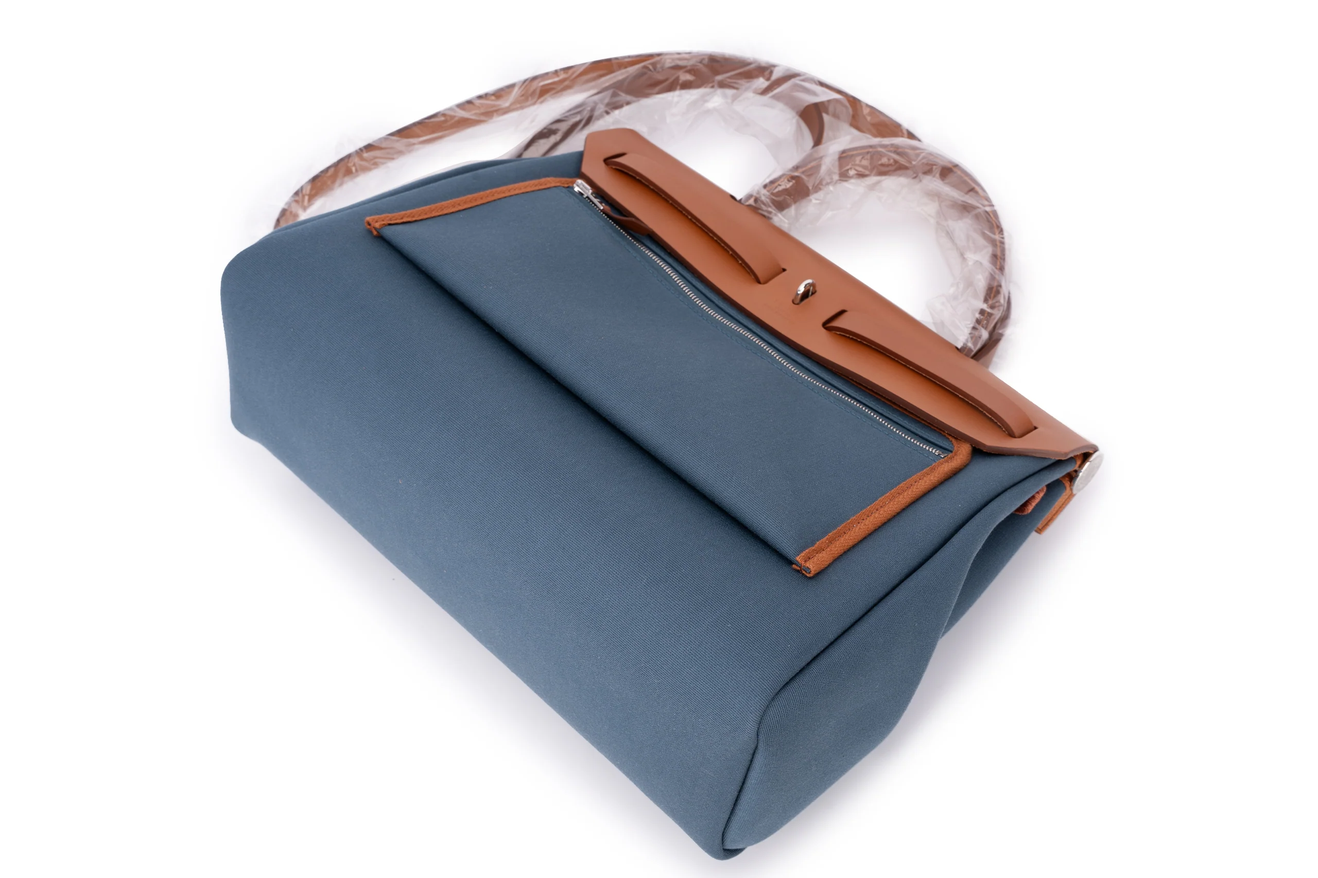 Hermès Herbag Zip 31 Military Canvas Malta Blue  PHW - Image 9