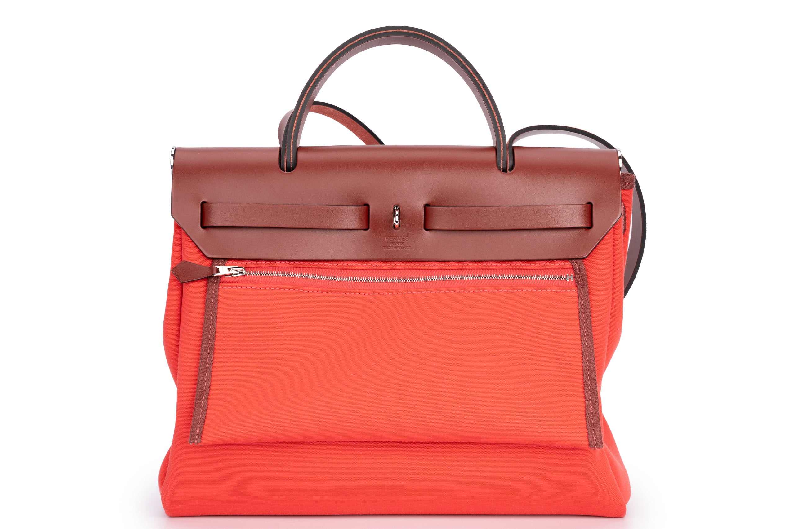 Hermès Herbag Zip 31 Vache Hunter Rouge H Boungainville PHW - Image 4