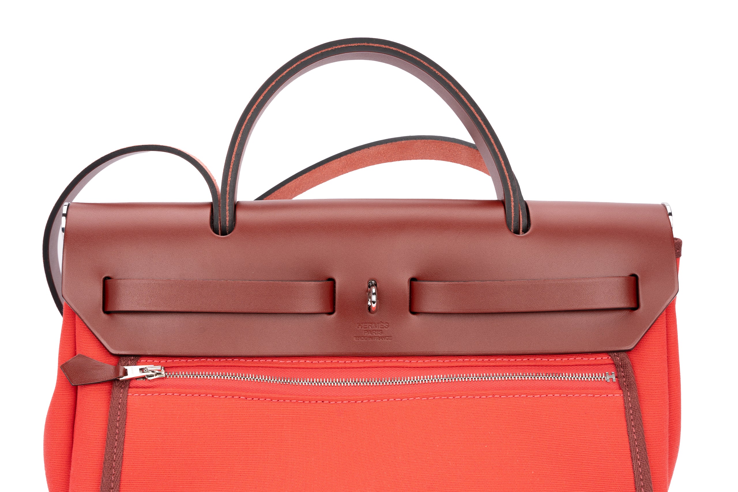 Hermès Herbag Zip 31 Vache Hunter Rouge H Boungainville PHW - Image 8