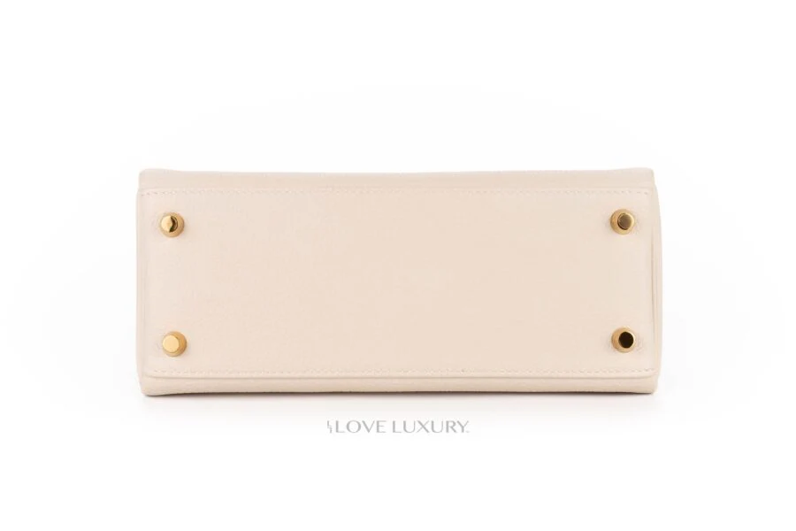 Hermès Kelly 25 Craie Togo Gold Hardware - Image 6