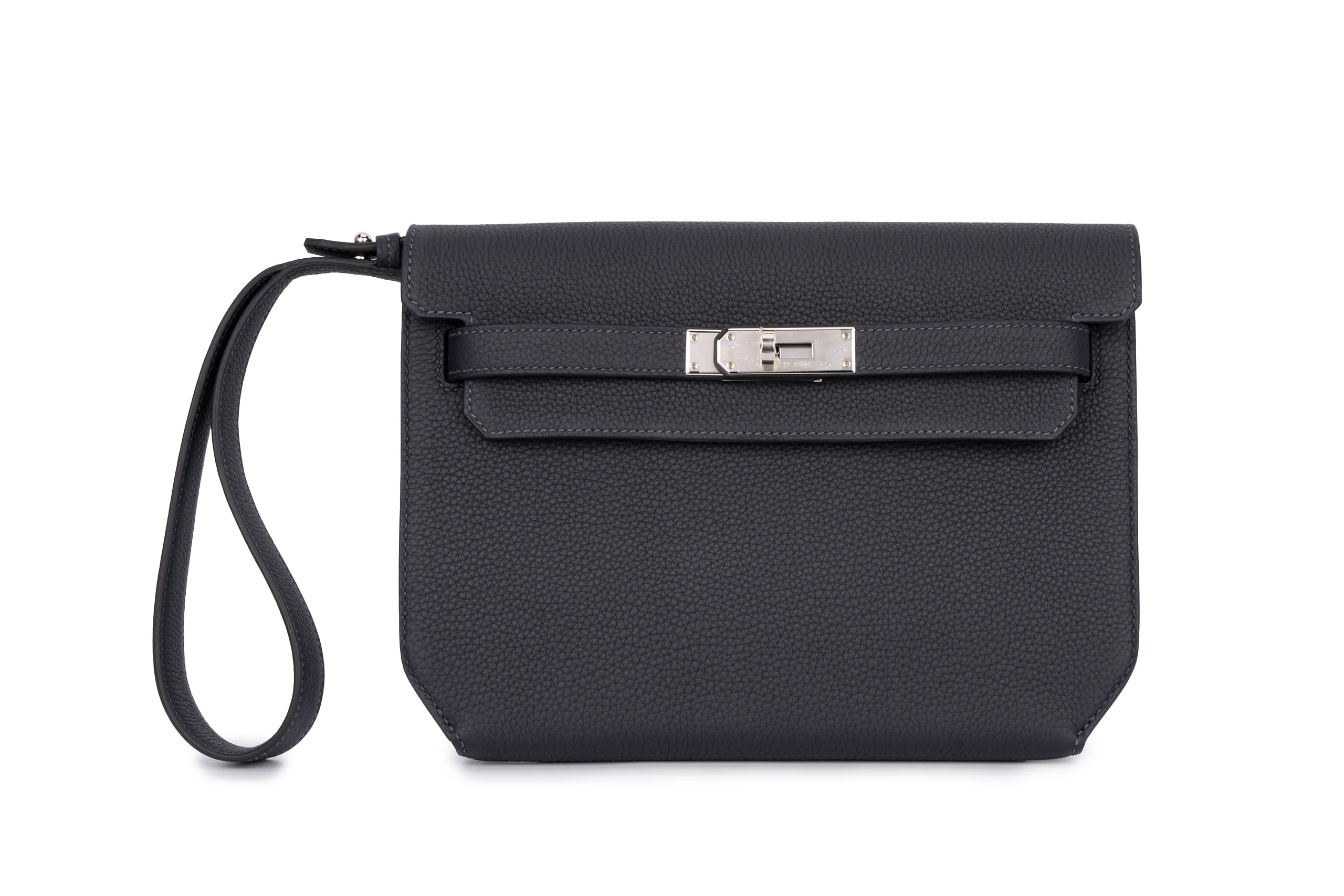 Hermès Kelly 25 Depeches Calfskin Blue Navy PHW