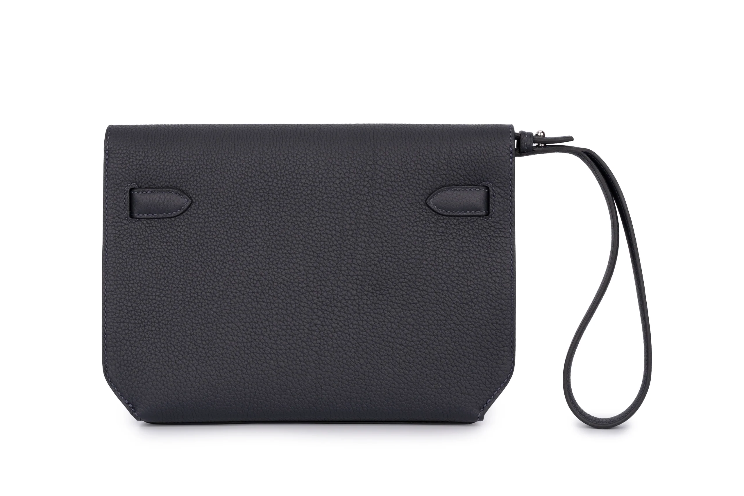Hermès Kelly 25 Depeches Calfskin Blue Navy PHW - Image 4