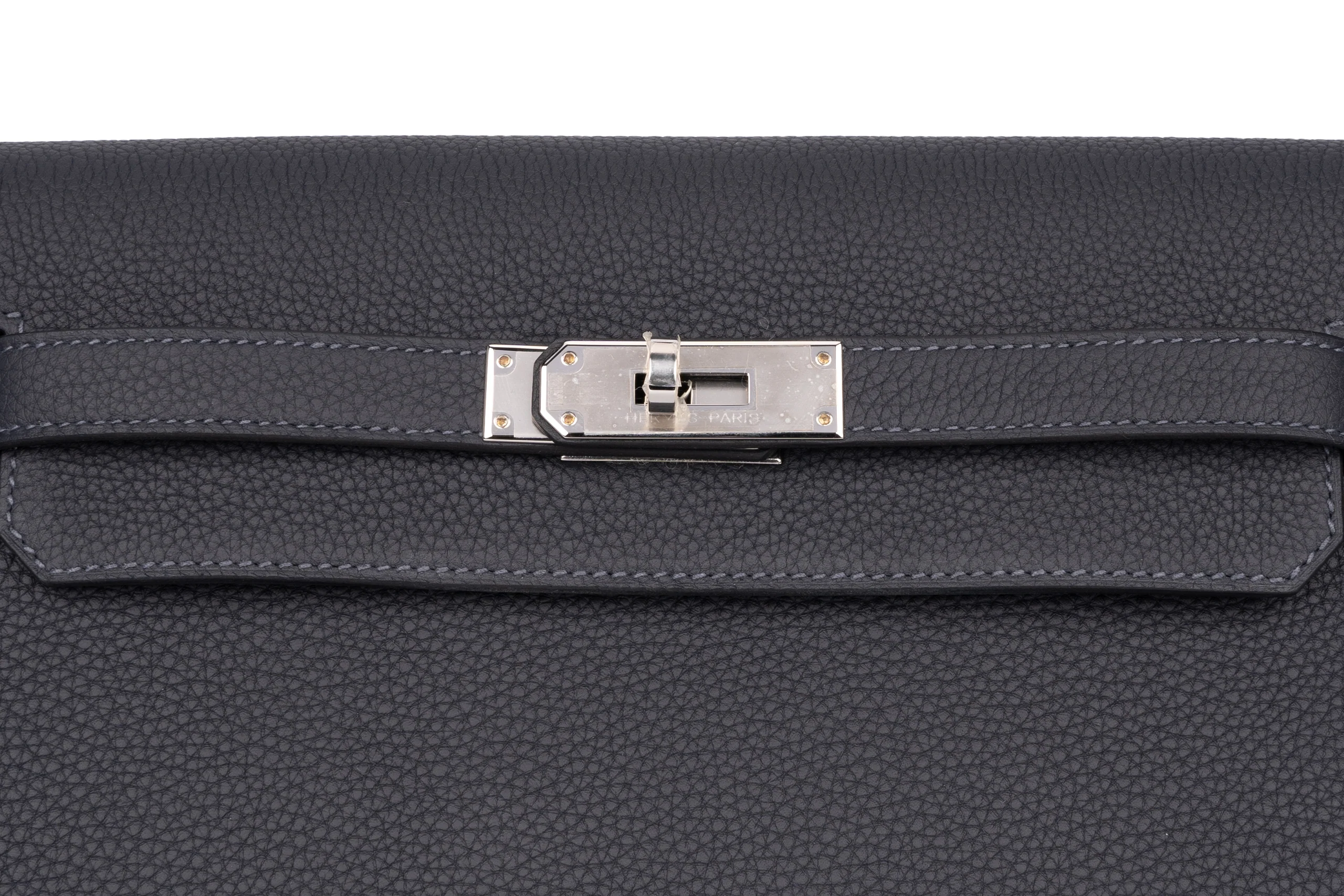 Hermès Kelly 25 Depeches Calfskin Blue Navy PHW - Image 7