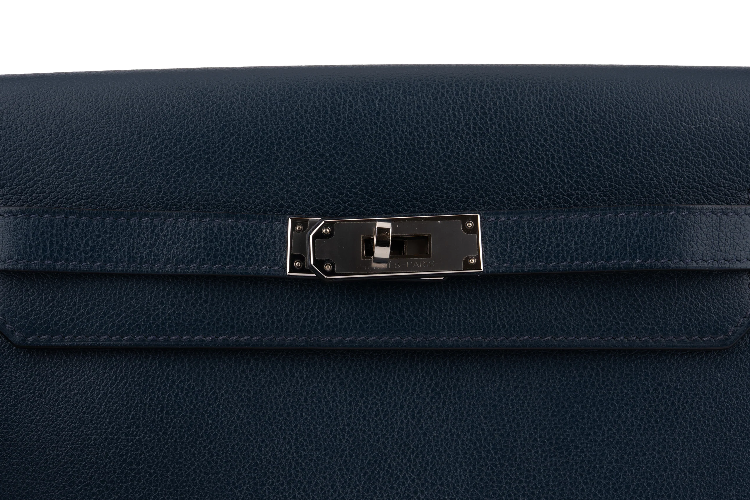Hermès Kelly 25 Depeches		Evercolour 	Navy Bleu 	PHW - Image 6