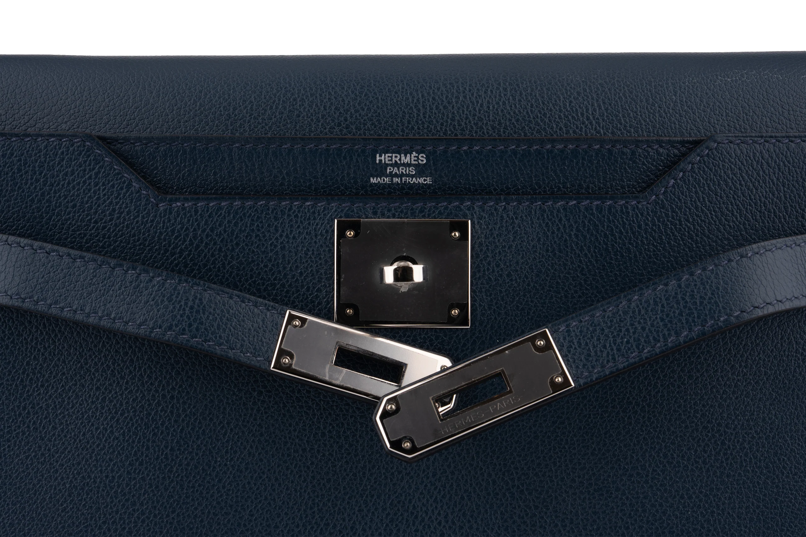 Hermès Kelly 25 Depeches		Evercolour 	Navy Bleu 	PHW - Image 8