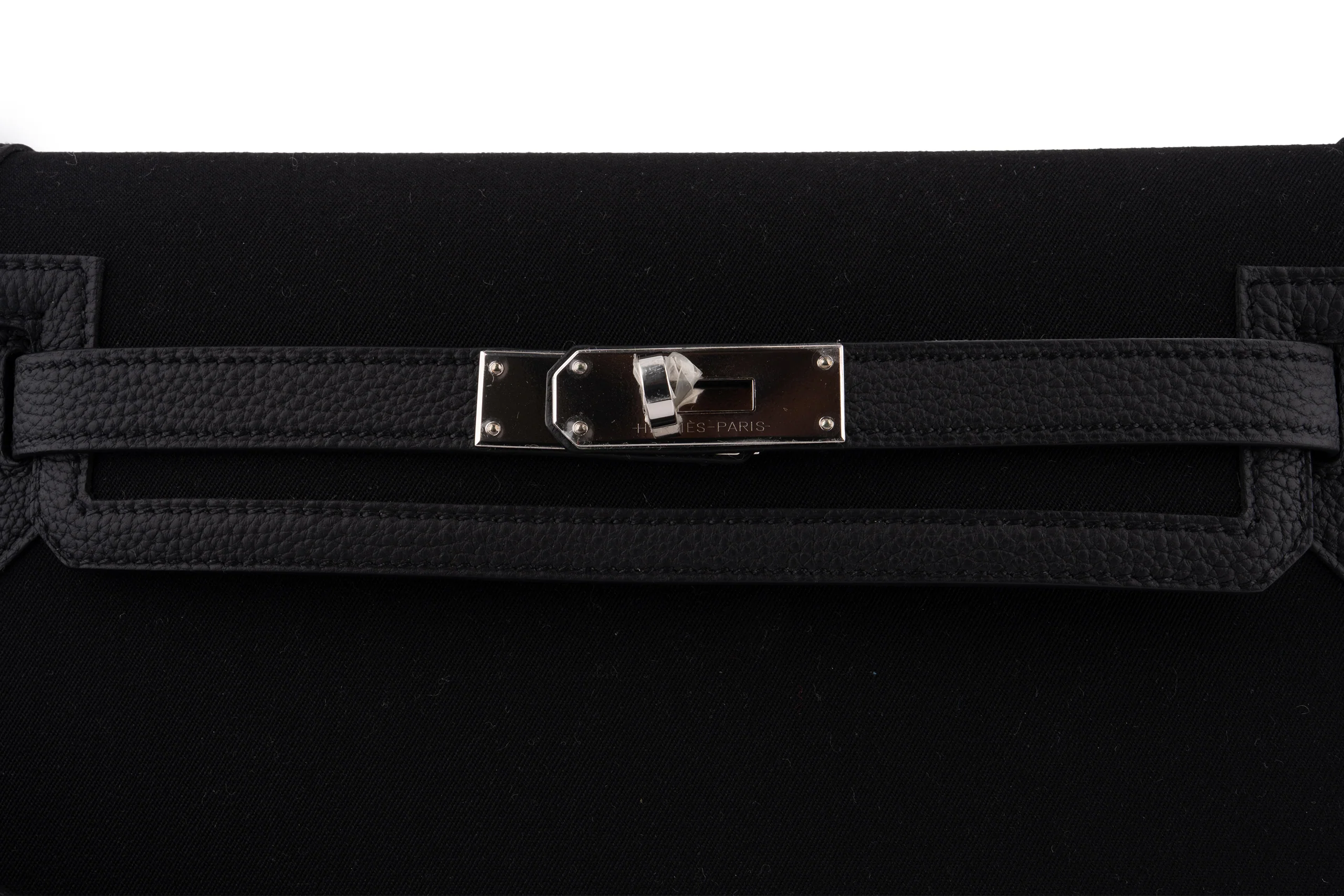 Hermès Kelly 25 Depeches		Togo / Canvas	Noir	PHW - Image 8