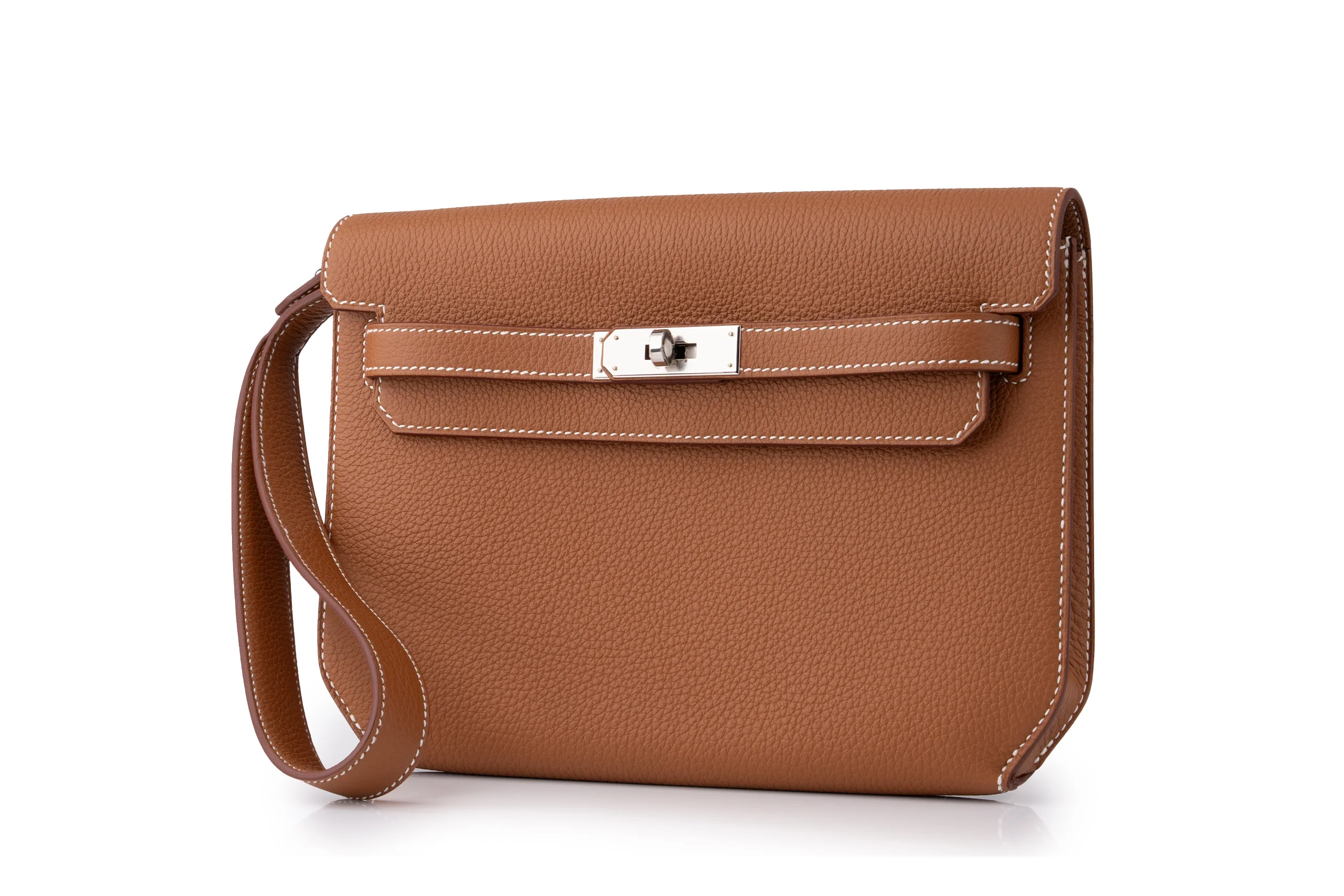 Hermès Kelly 25 Depeches Togo Gold PHW - Image 2