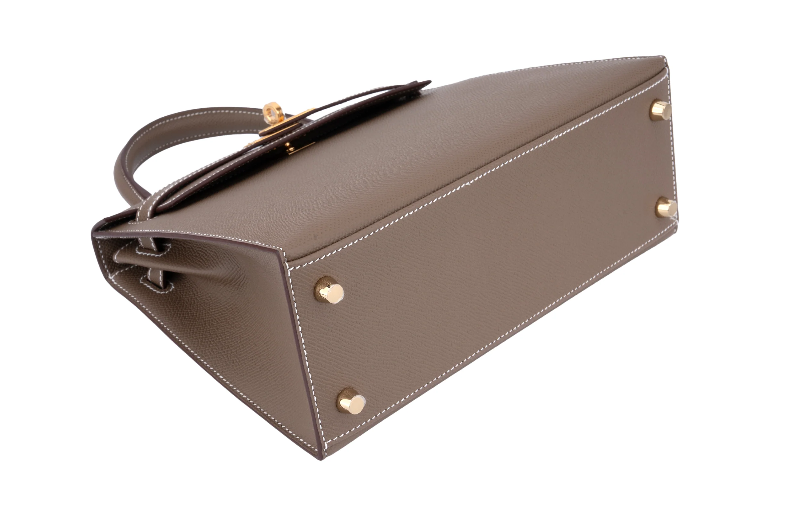Hermès  Kelly 25 Epsom Etoupe	GHW - Image 9