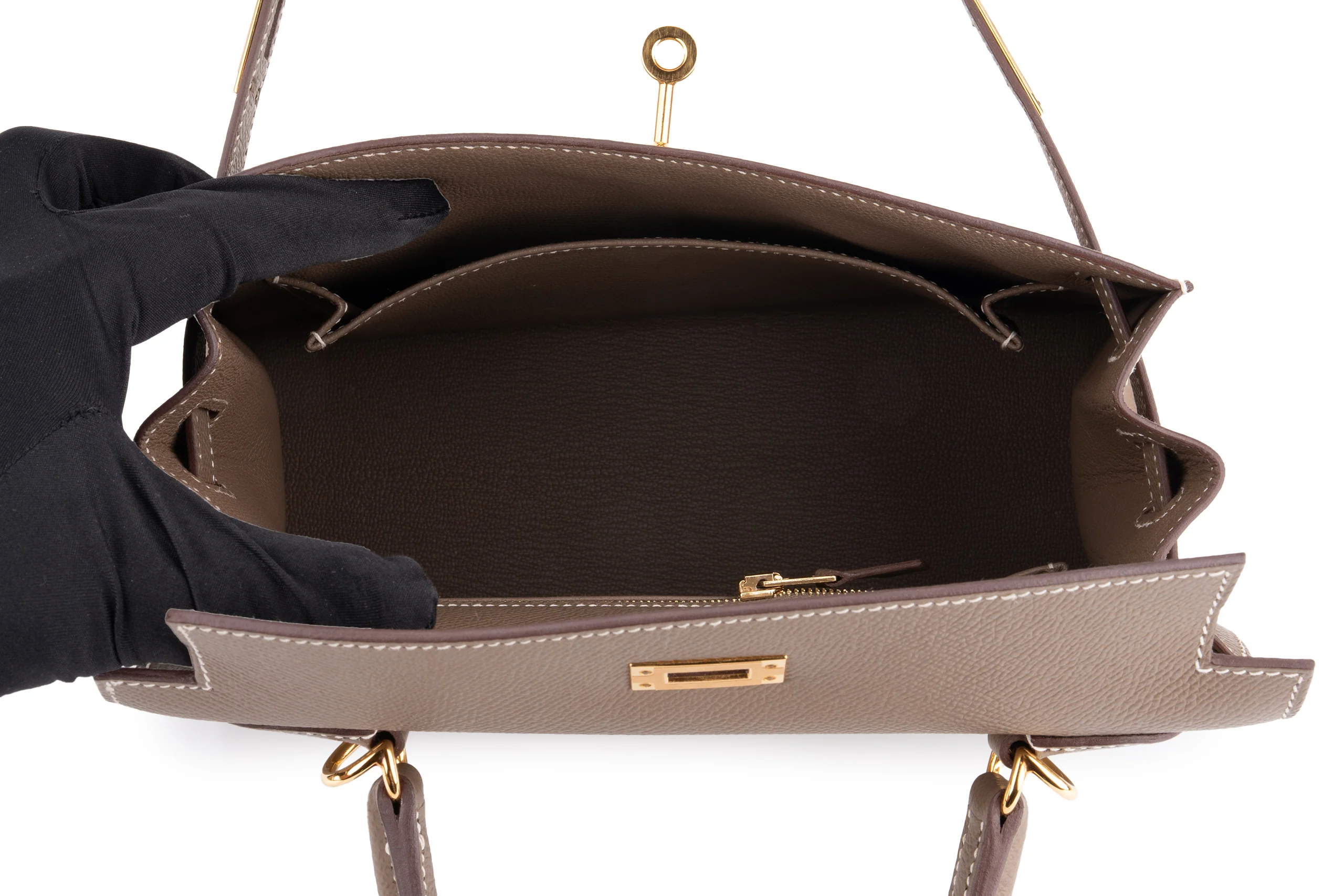 Hermès Kelly 25 Epsom Etoupe GHW - Image 10