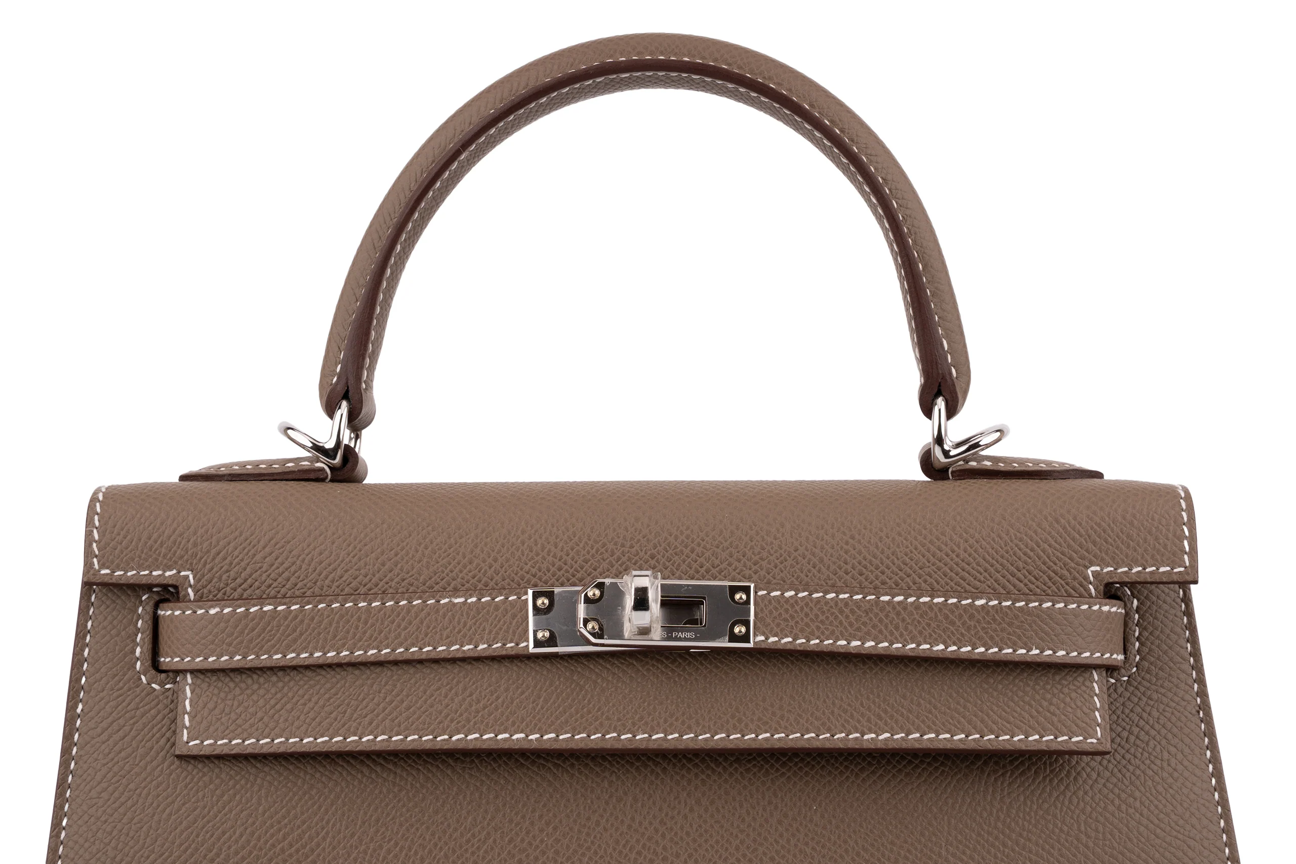 Hermès Kelly 25		Epsom  	Etoupe	PHW - Image 7