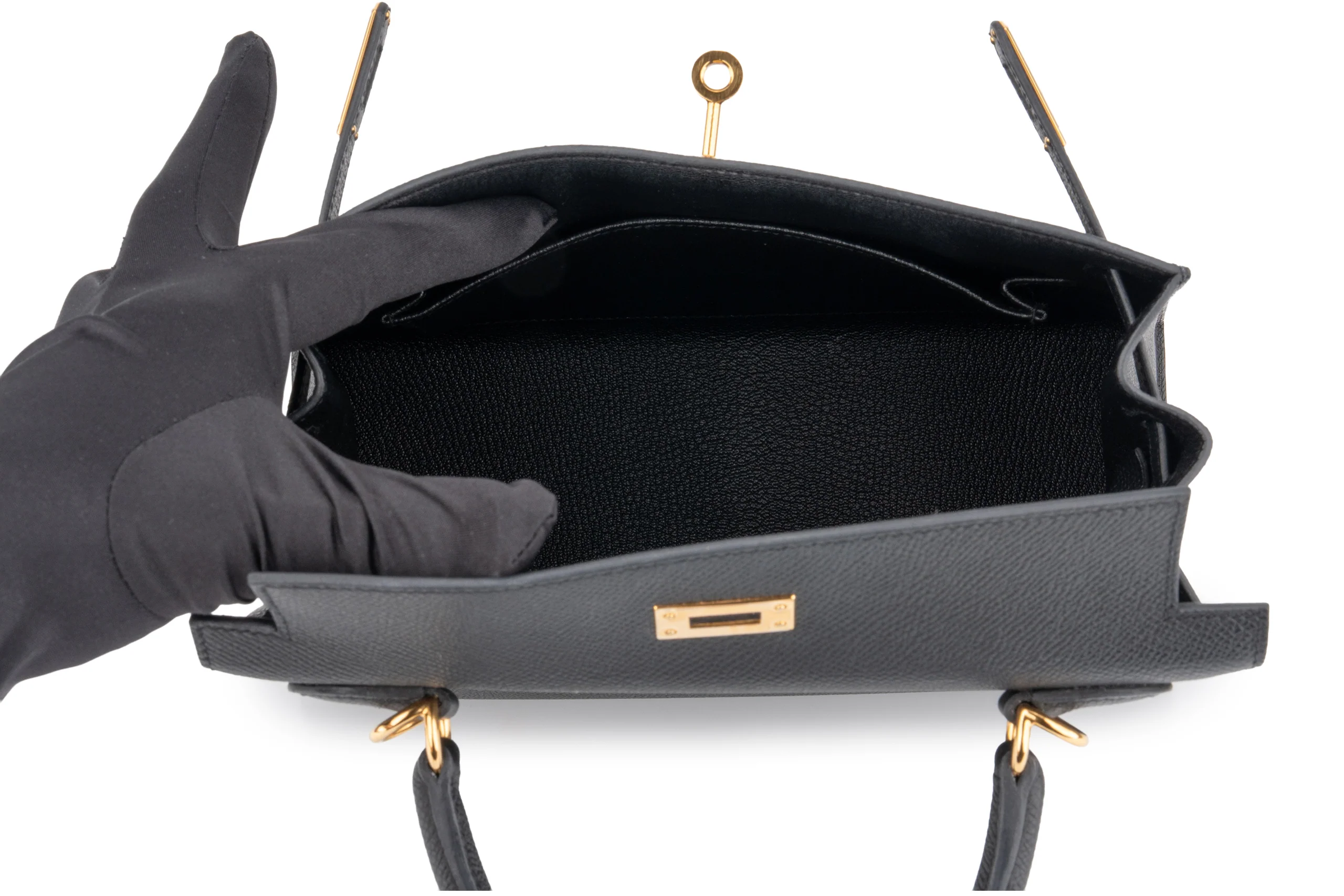 Hermès Kelly 25	Epsom 	Noir 	GHW - Image 10