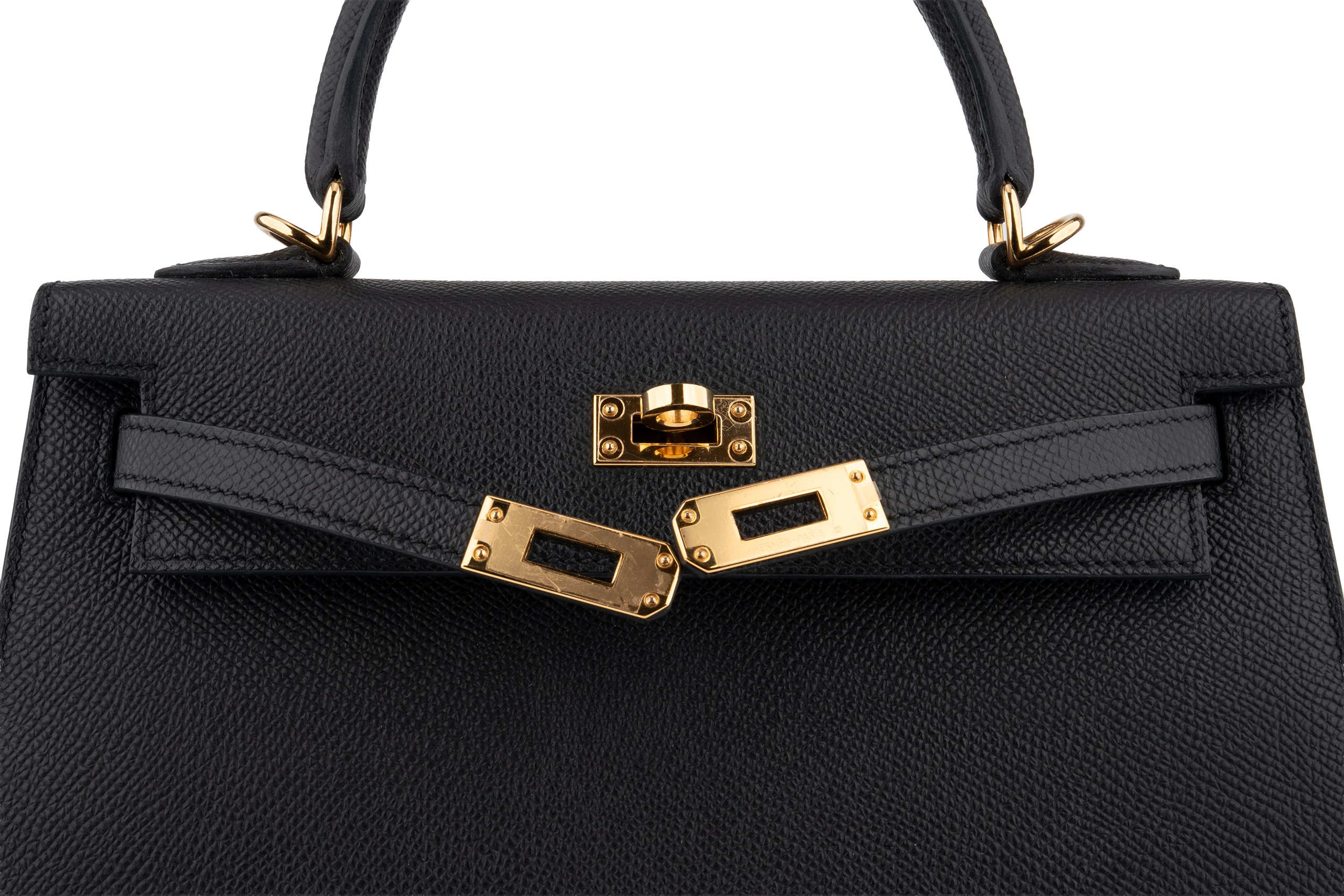 Hermès Kelly 25	Epsom 	Noir 	GHW - Image 8