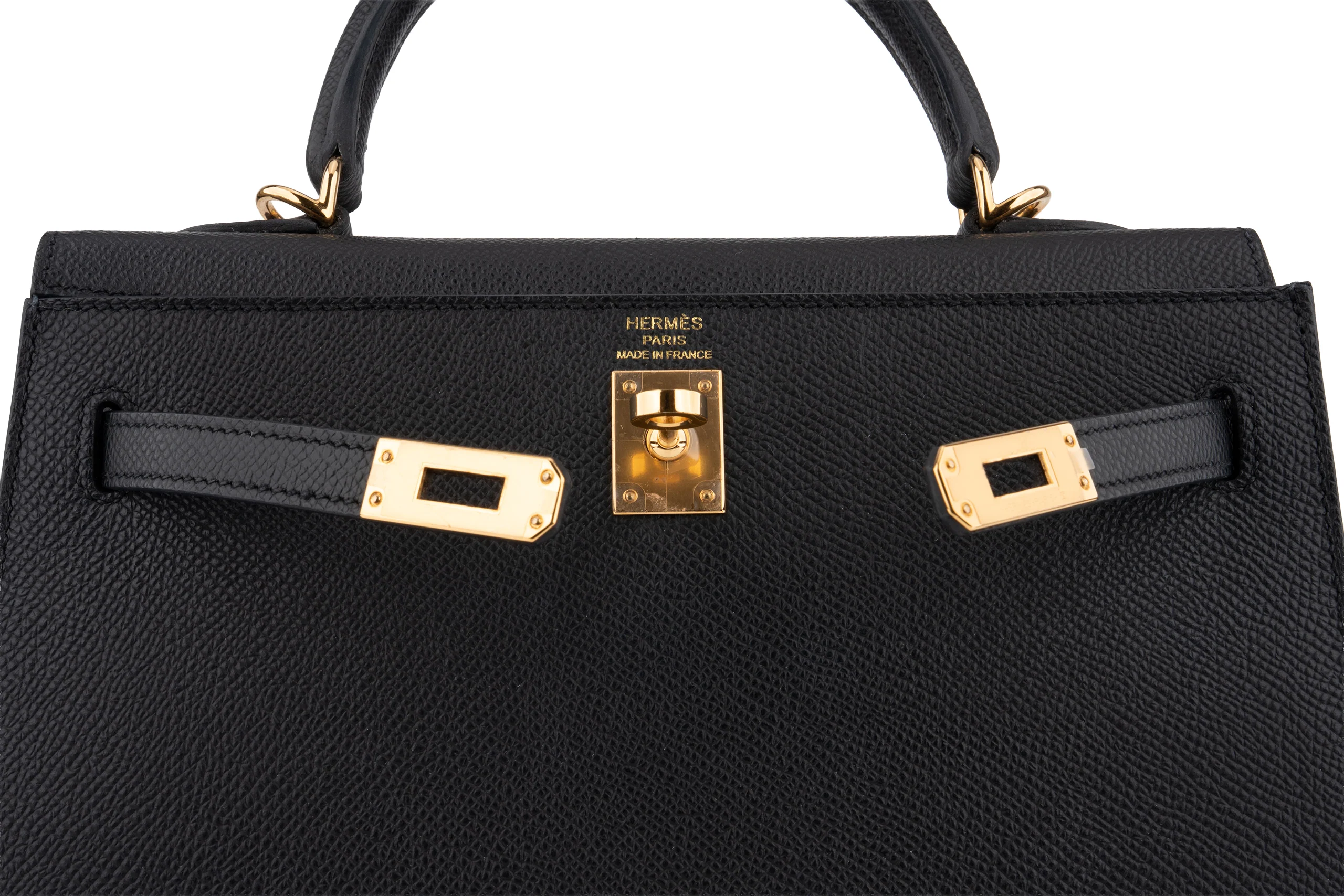 Hermès Kelly 25	Epsom 	Noir 	GHW - Image 9