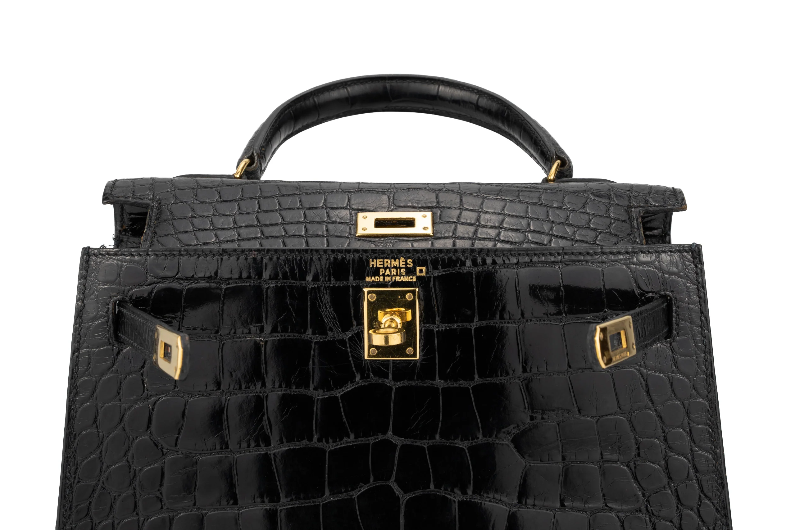 Hermès Kelly 25 Exotic Alligator Black GHW - Image 9