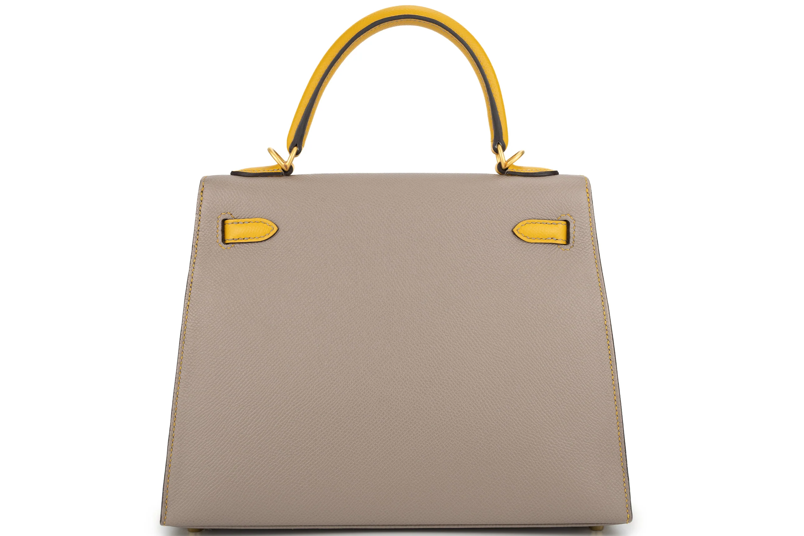 Hermès Kelly 25 HSS Epsom Gris Asphalte, Jaune Ambre BGHW - Image 5