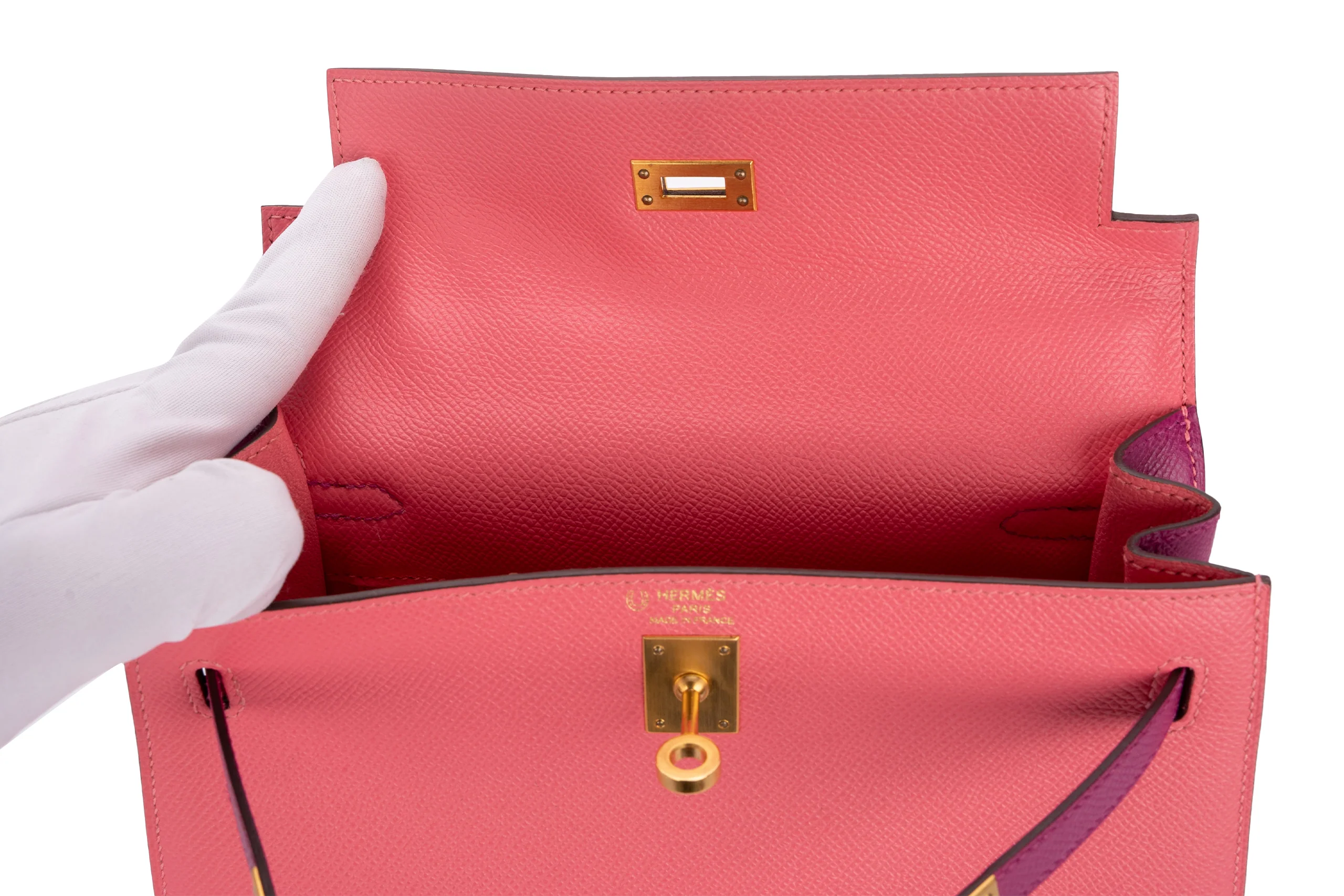 Hermès Kelly 25 Hss Epsom Rose Azalee/ Anemone BGHW - Image 10