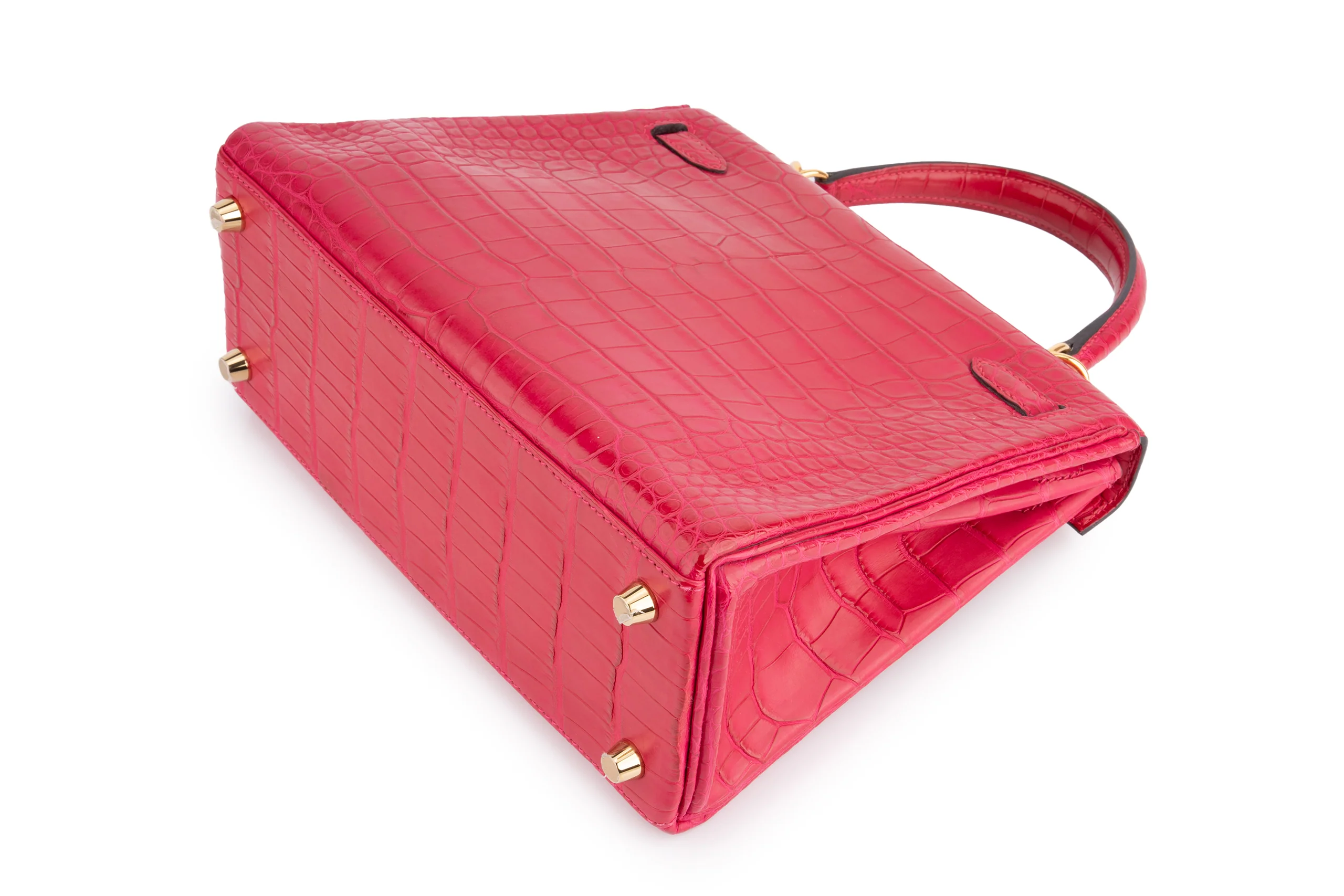 Hermès Kelly 25	Retourne	Alligator Mississippiensis	Matte Framboise	GHW - Image 13